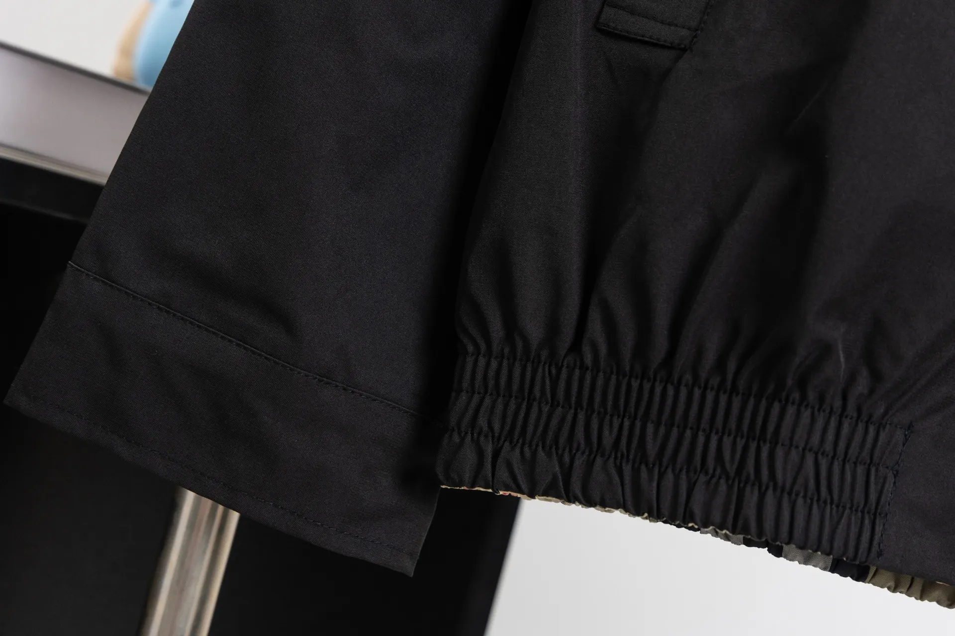 Embroidered Logo Harrington Jacket with Check Lining D19522981 — view 10