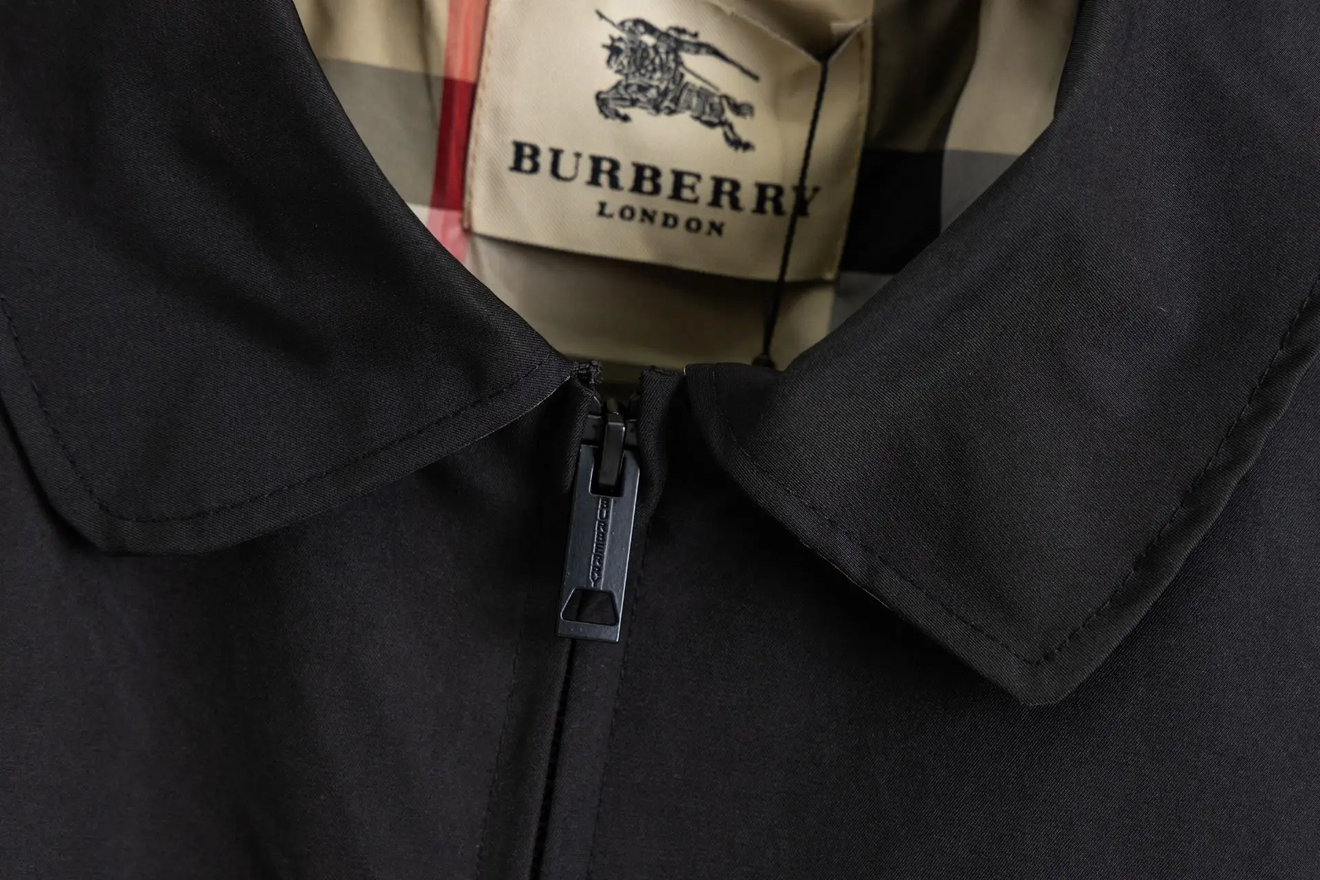 Embroidered Logo Harrington Jacket with Check Lining D19522981 — view 12