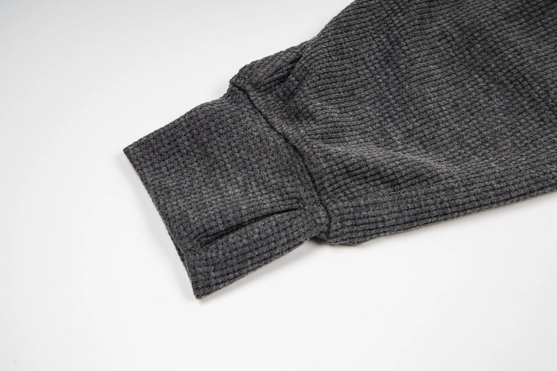 Waffle-Knit Cropped Zip-Up Hoodie D20022997 — view 8