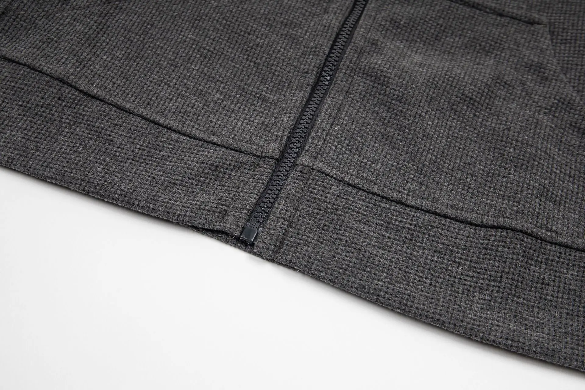 Waffle-Knit Cropped Zip-Up Hoodie D20022997 — view 9