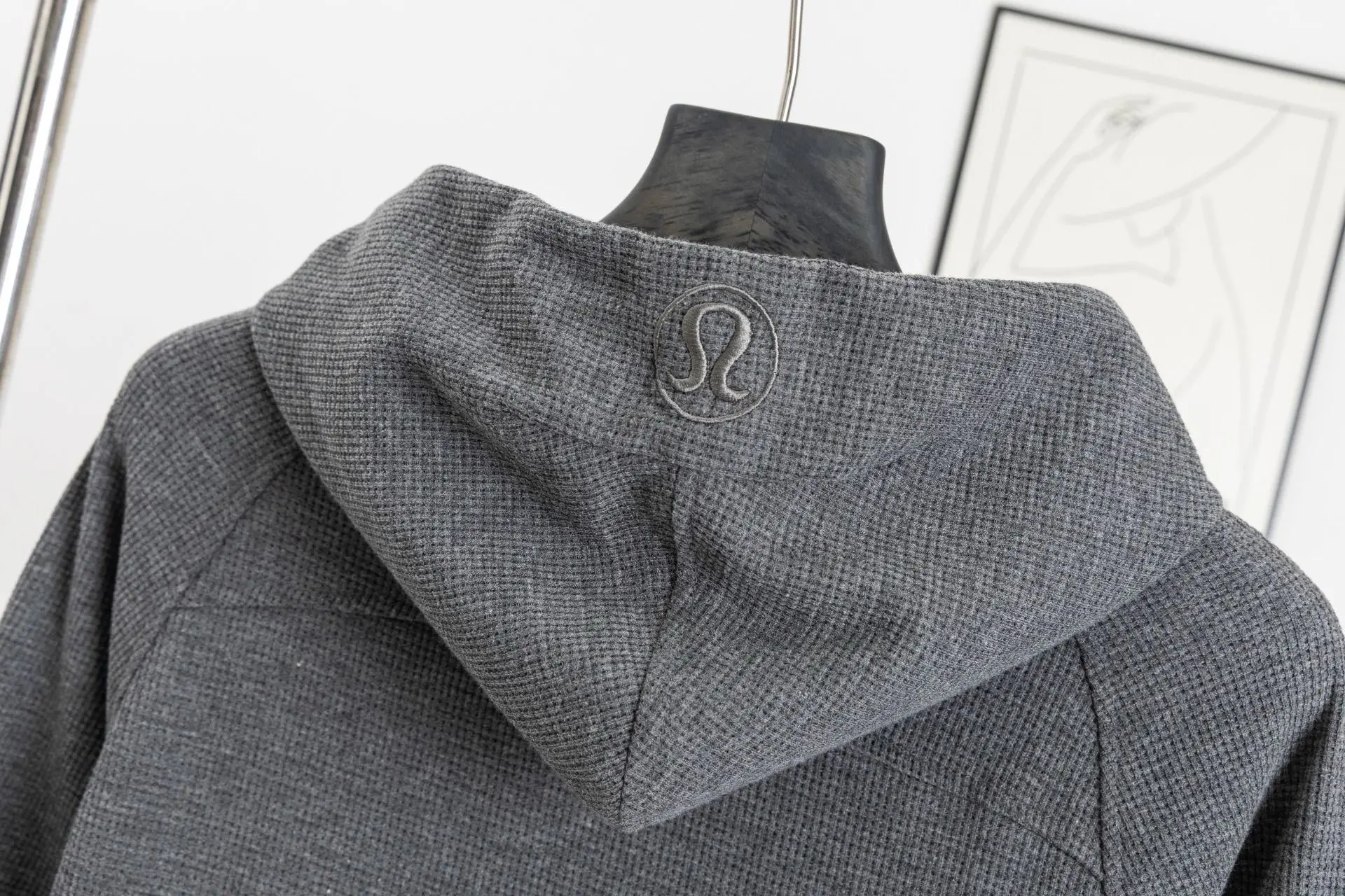 Waffle-Knit Cropped Zip-Up Hoodie D20022996 — view 4