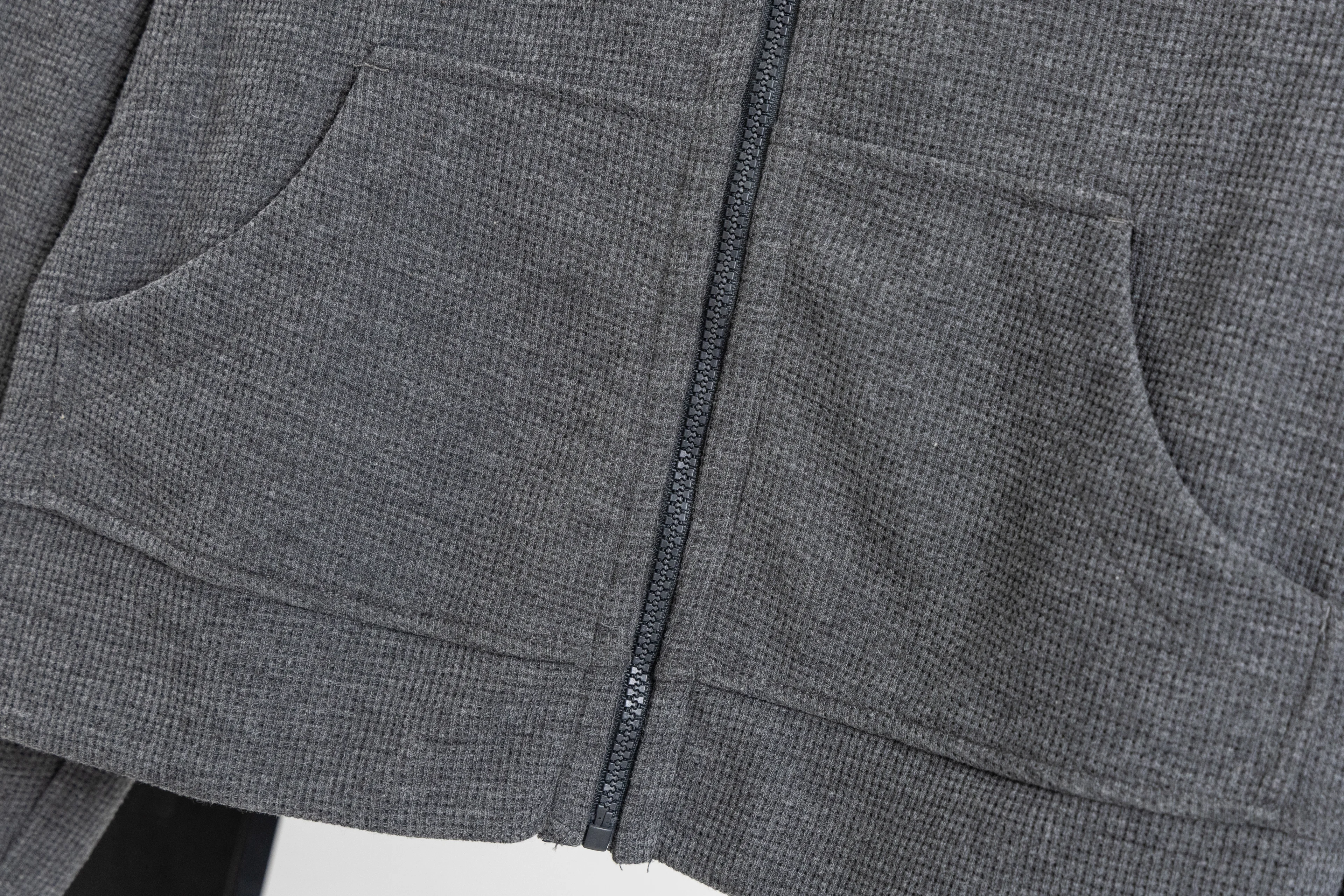 Waffle-Knit Cropped Zip-Up Hoodie D20022996 — view 6
