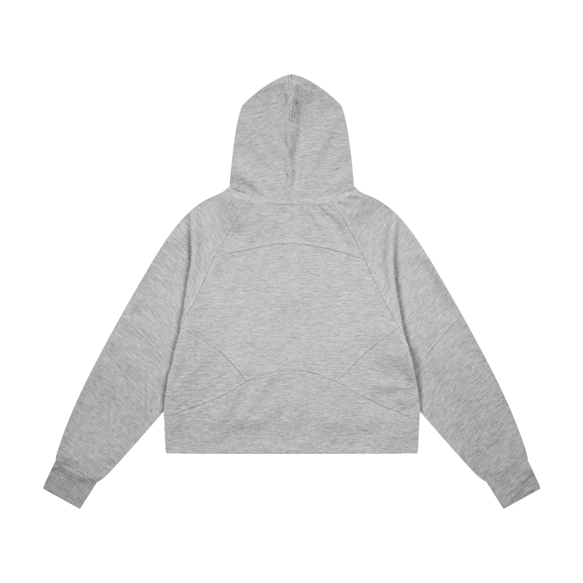 Waffle-Knit Cropped Hooded Jacket D20022994 — view 2