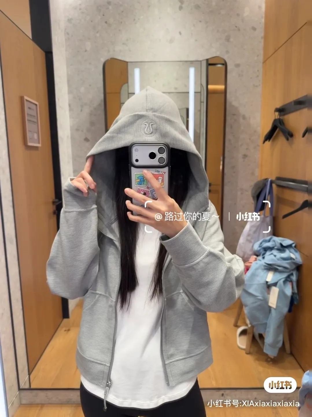 Waffle-Knit Zip-Up Hooded Jacket D20022995