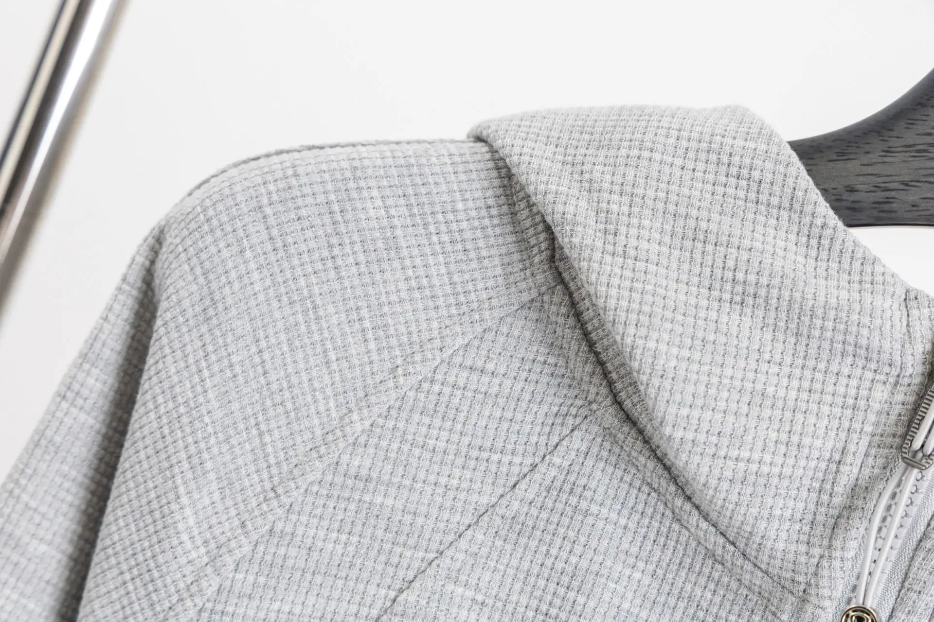 Waffle-Knit Cropped Zip-Up Hoodie D20022993 — view 5