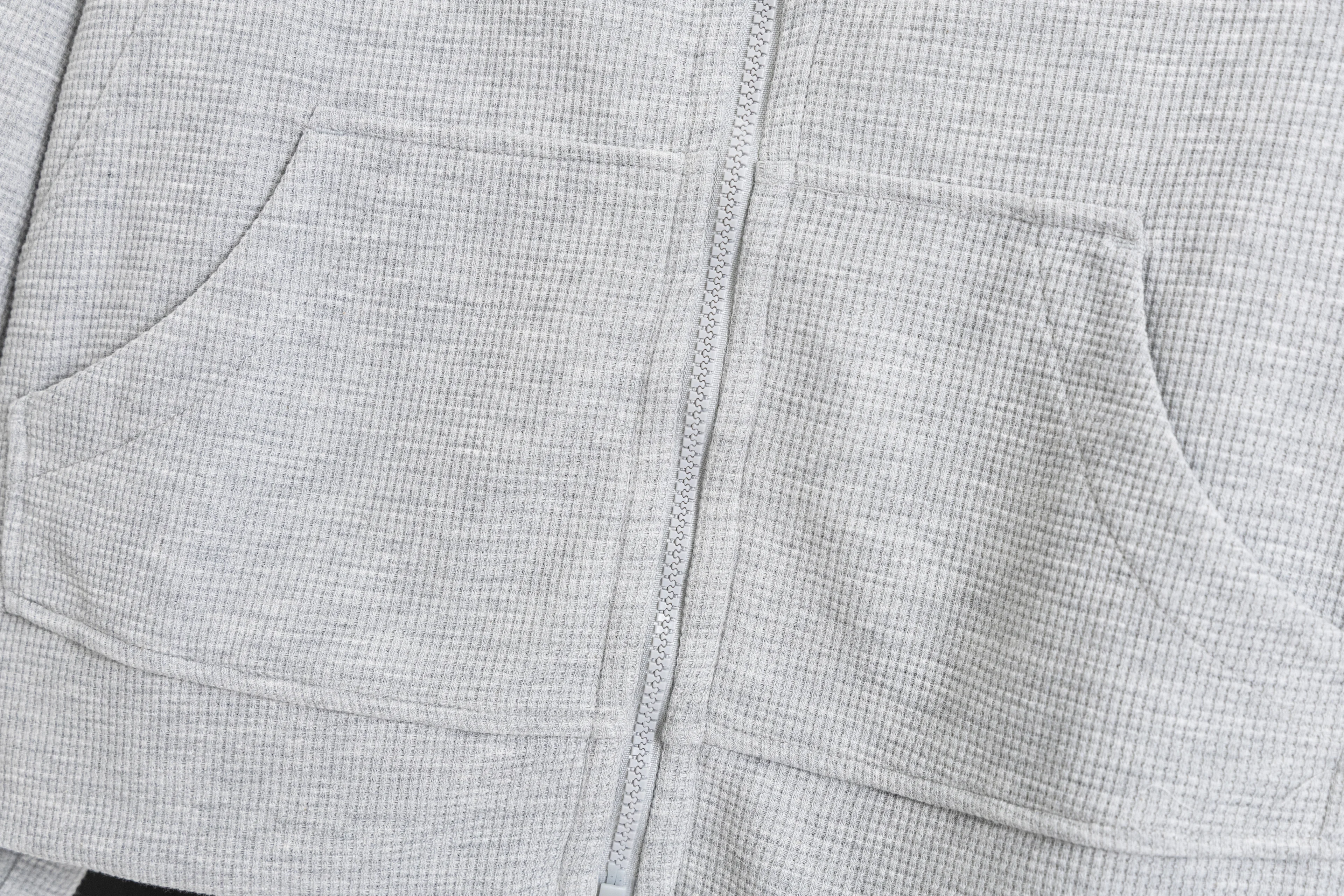 Waffle-Knit Cropped Zip-Up Hoodie D20022993 — view 6