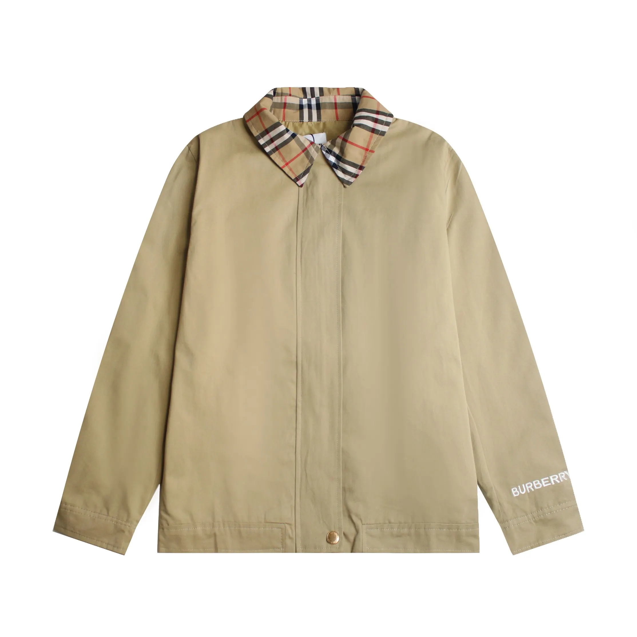 Check-Collar Cotton Twill Harrington Jacket D20522973