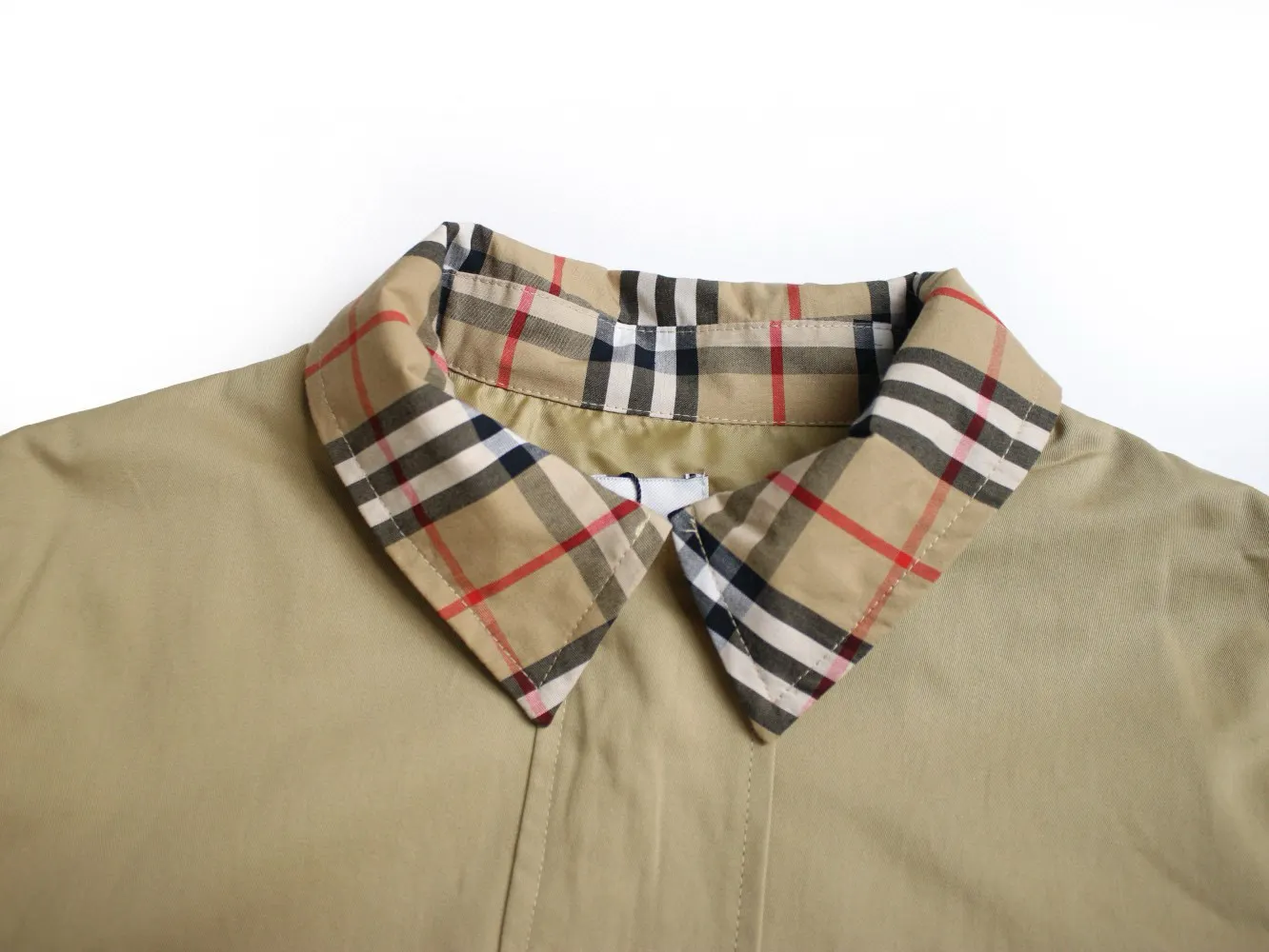Check-Collar Cotton Twill Harrington Jacket D20522973 — view 3