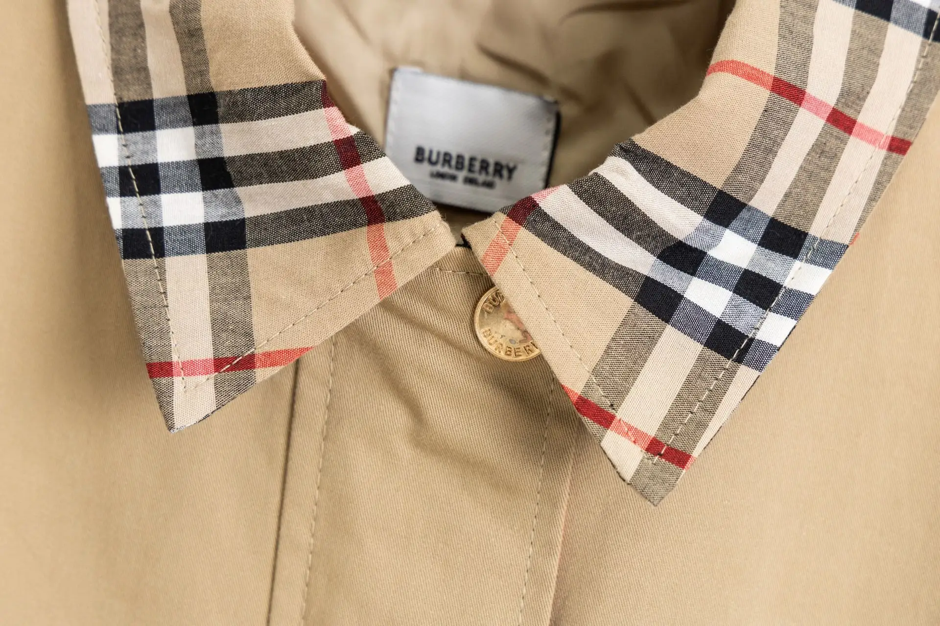Check-Trim Cotton Blend Harrington Jacket D20522972 — view 13