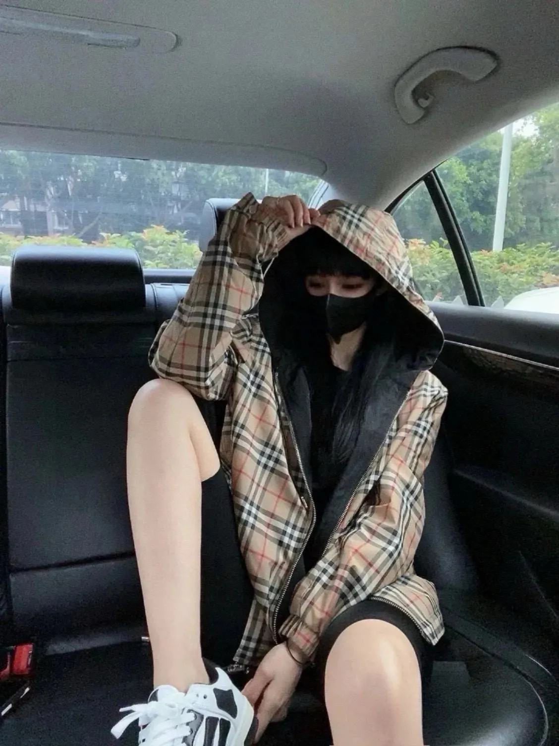 Reversible Check Hooded Jacket D23522974
