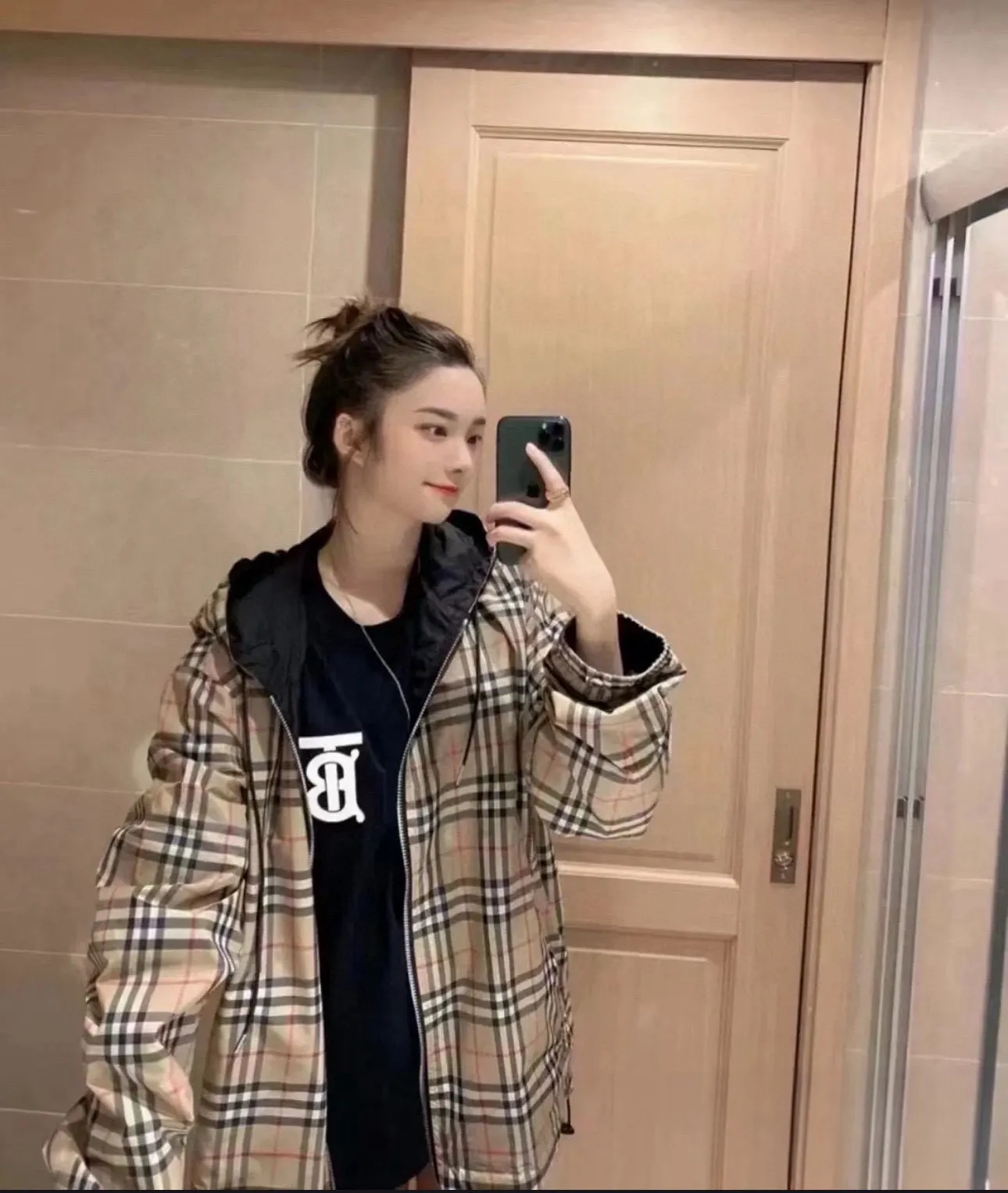 Reversible Check Hooded Jacket D23522974 — view 5