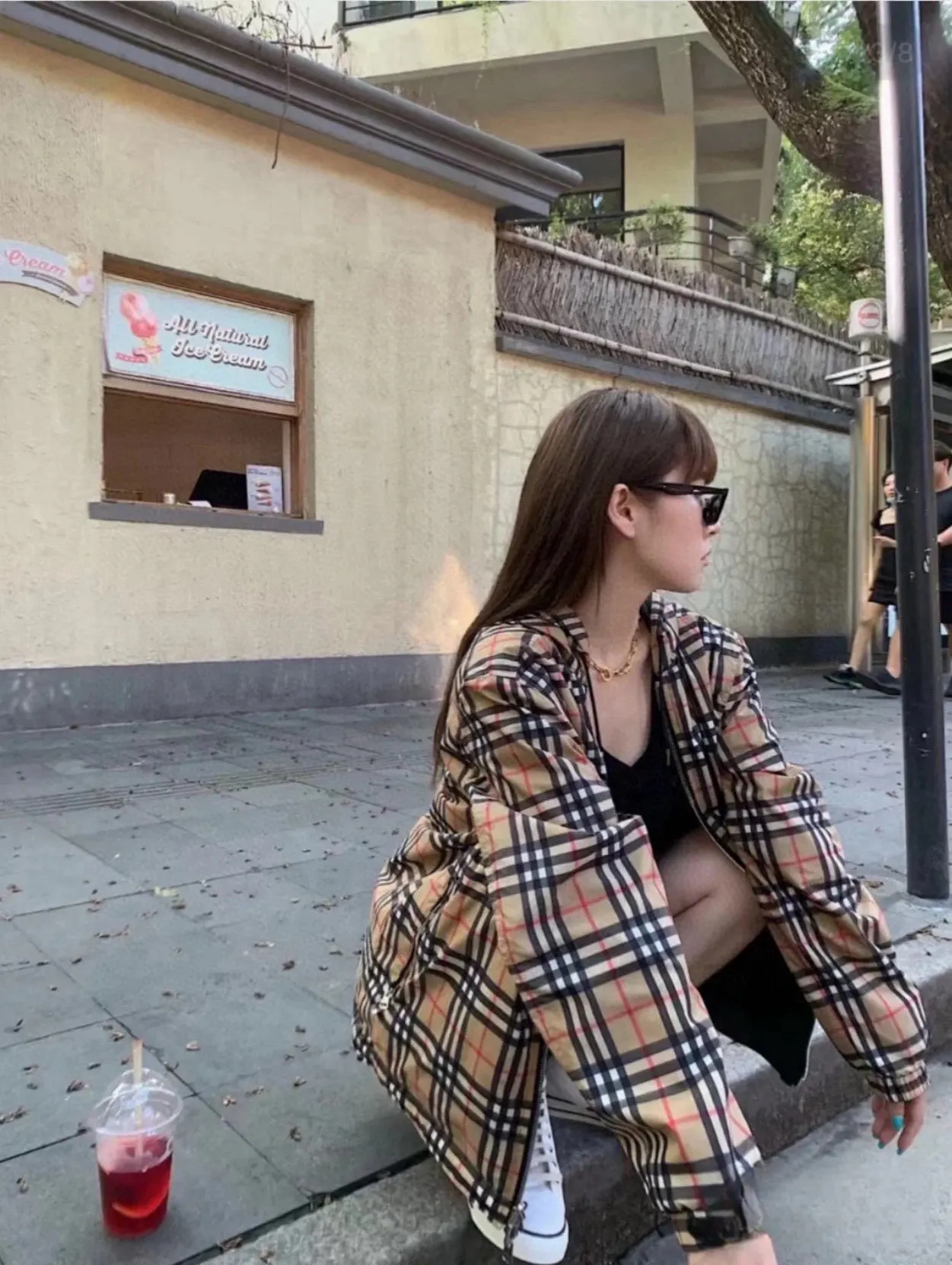 Reversible Check Hooded Jacket D23522974 — view 11