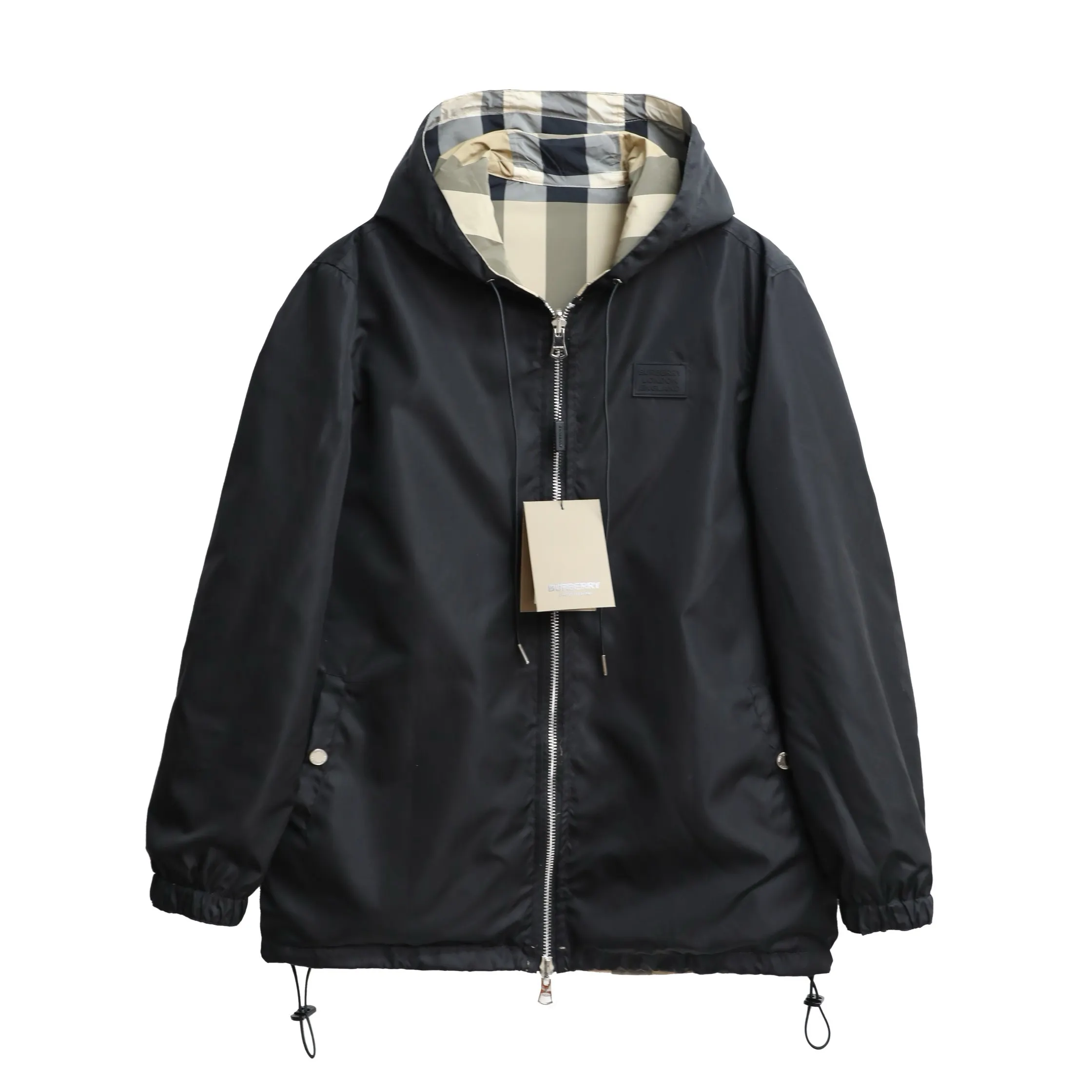 Reversible Check Hooded Jacket D23522979 — view 3