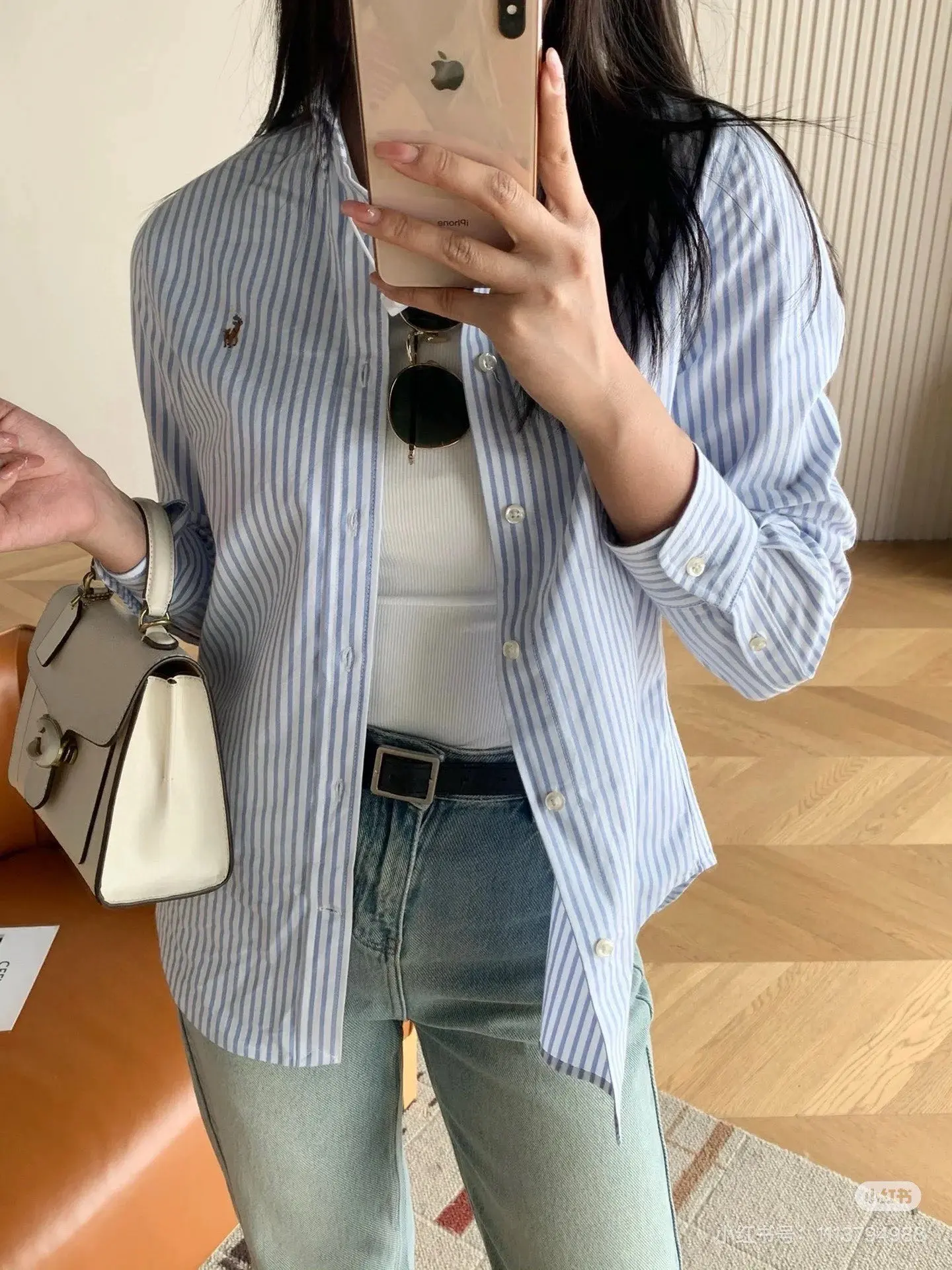 Striped Cotton Oxford Casual Shirt D15523018 — view 7