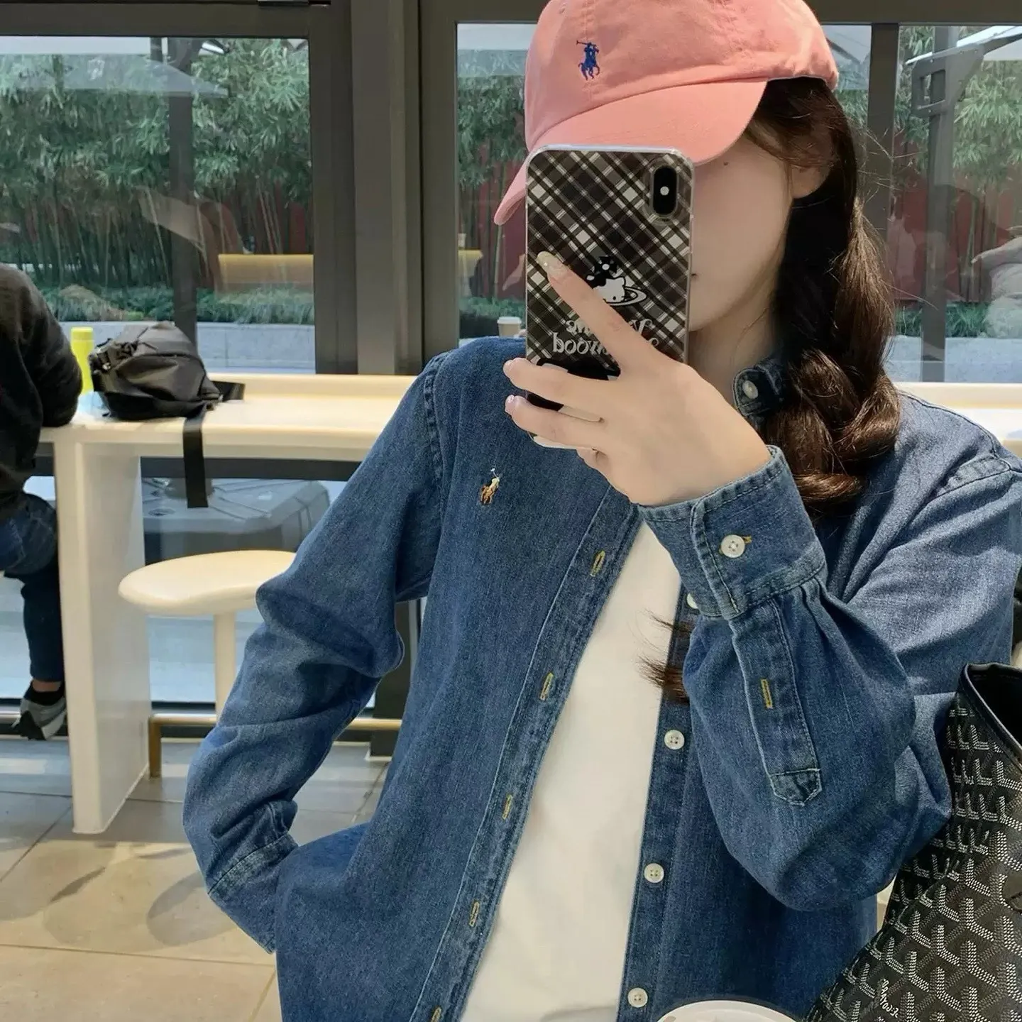 Pony Logo Washed Denim Shirt D16521555