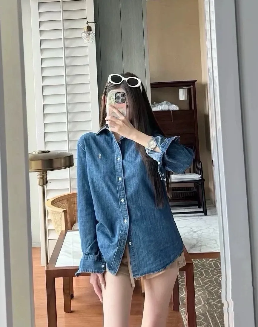 Pony Logo Washed Denim Shirt D16521555 — view 4