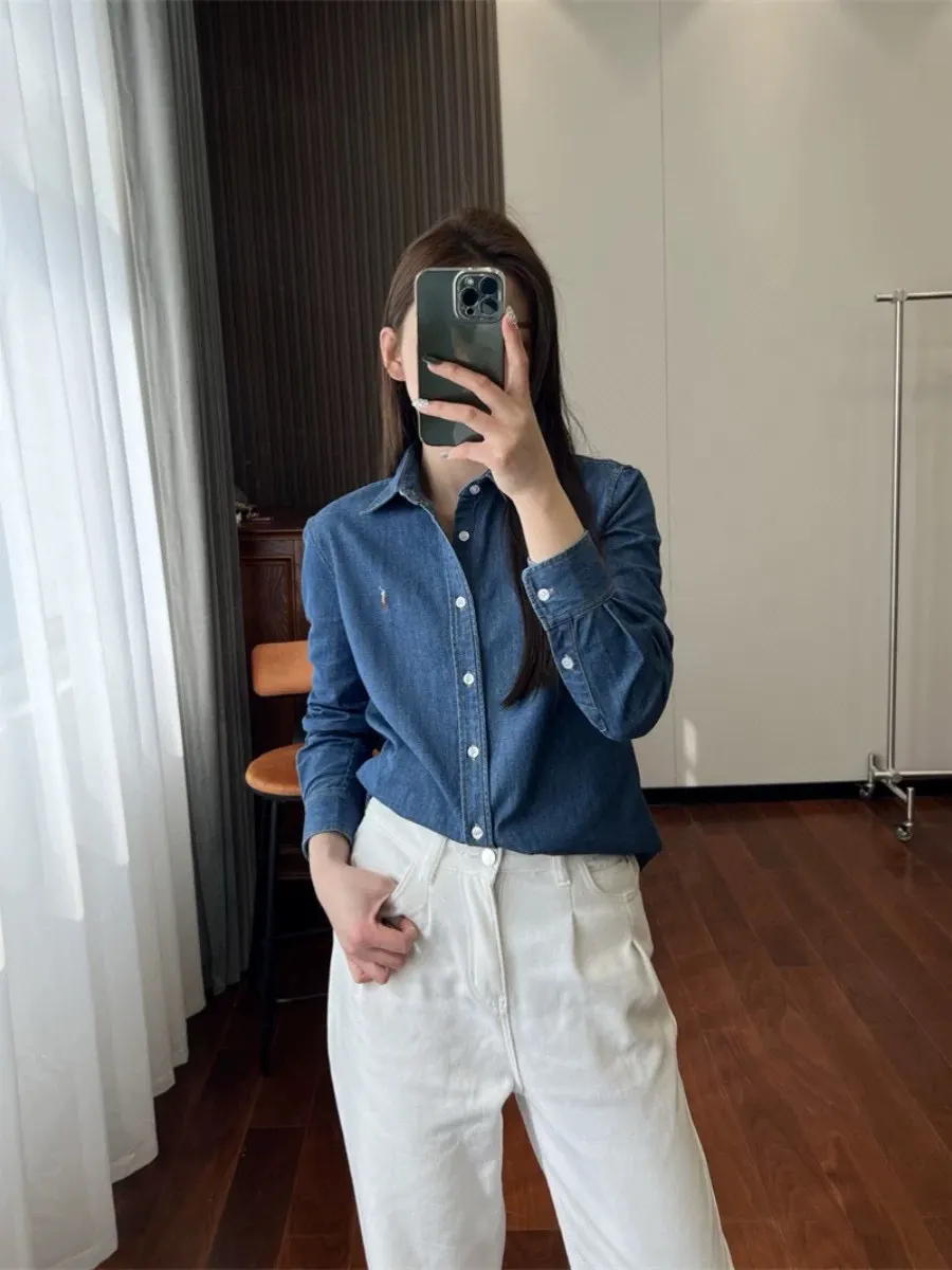 Pony Logo Washed Denim Shirt D16521555 — view 5