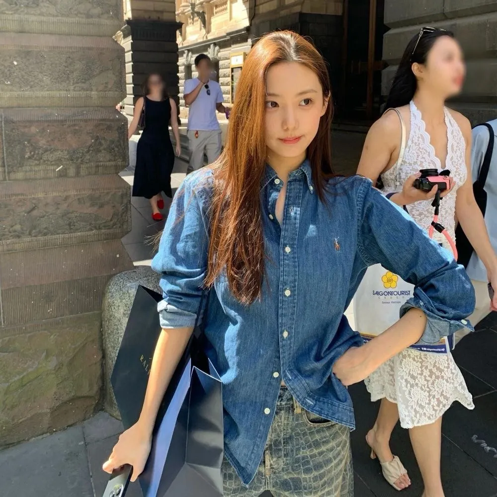 Pony Logo Washed Denim Shirt D16521555 — view 9