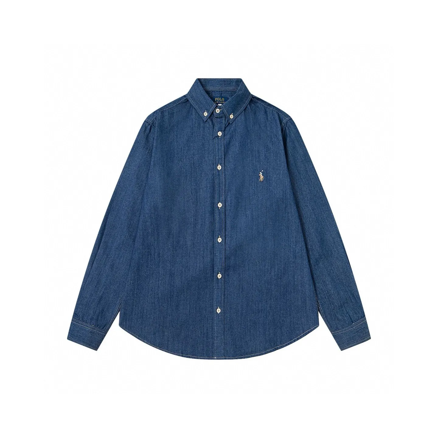 Button-Down Logo-Embroidered Denim Shirt D16521557