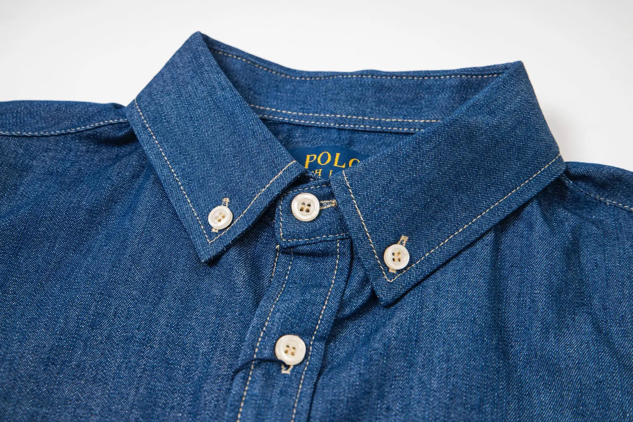 Button-Down Logo-Embroidered Denim Shirt D16521557 — view 3