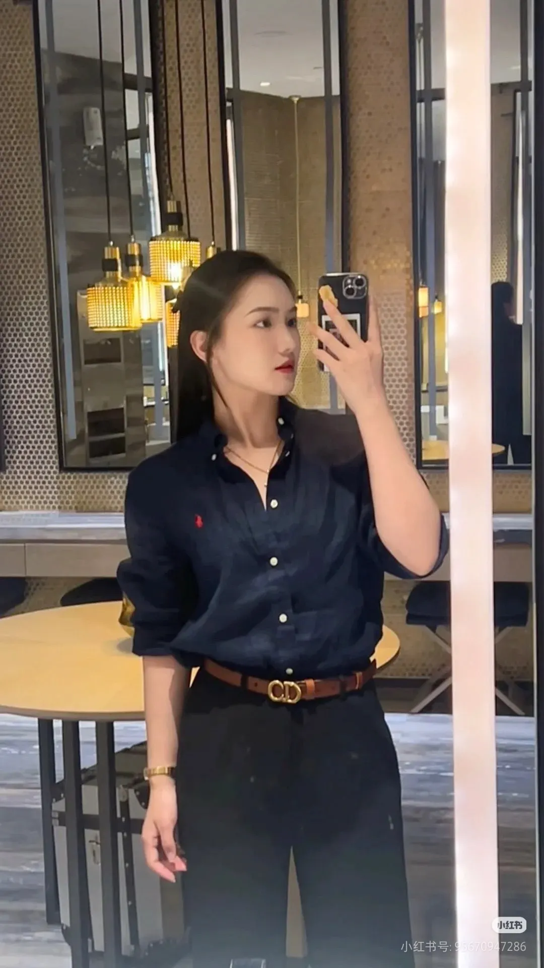 Pony Embroidered Long-Sleeve Button-Down Shirt D16521551 — view 4