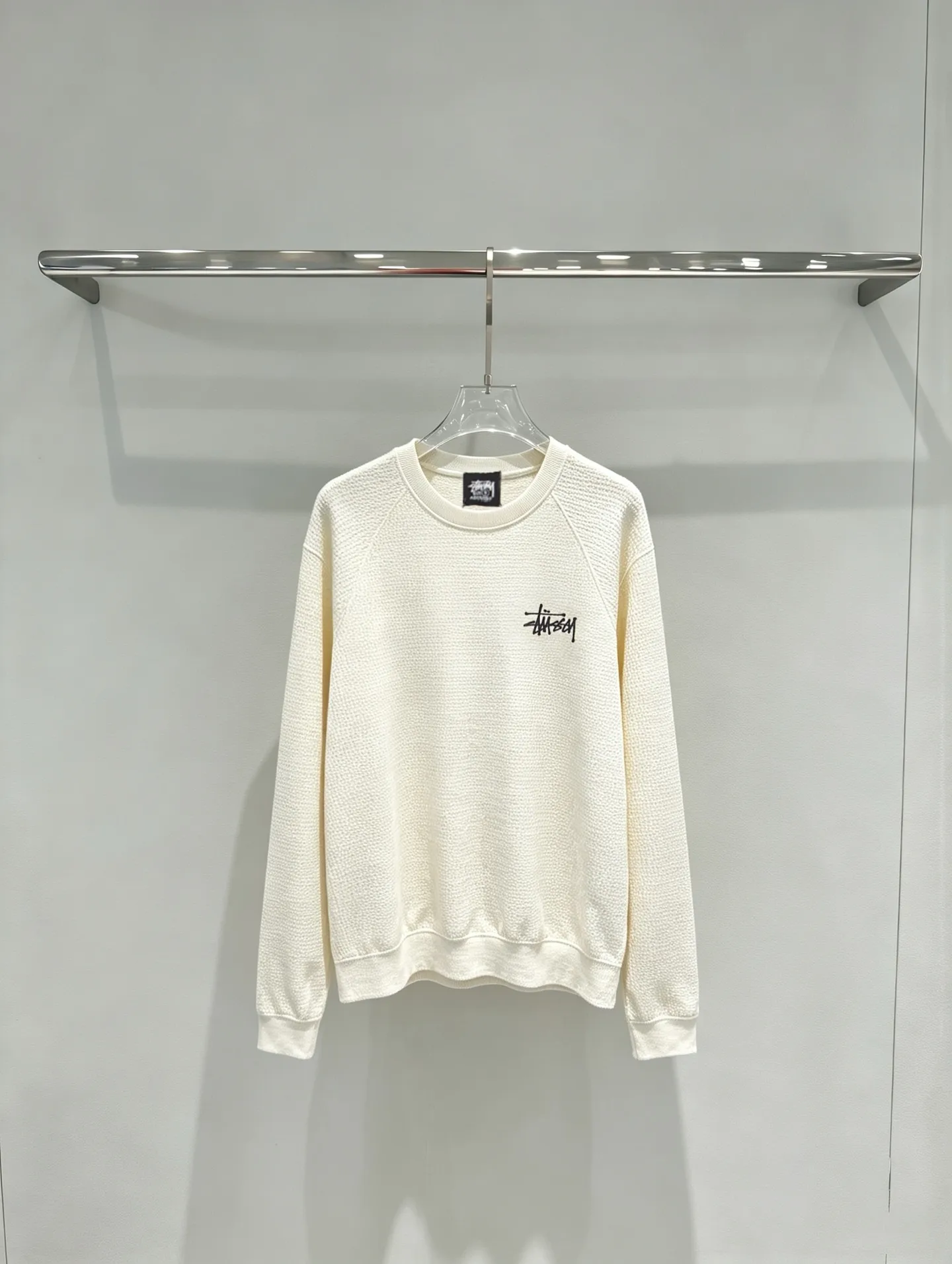 Logo-Embroidered Raglan Waffle-Knit Sweatshirt D19520280