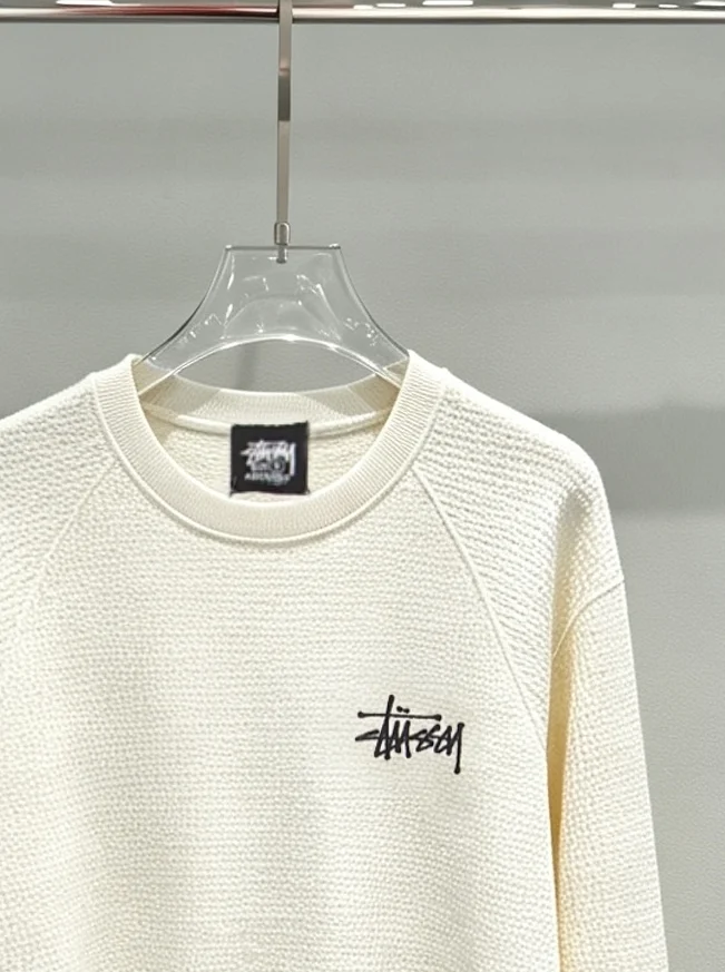 Logo-Embroidered Raglan Waffle-Knit Sweatshirt D19520280 — view 5