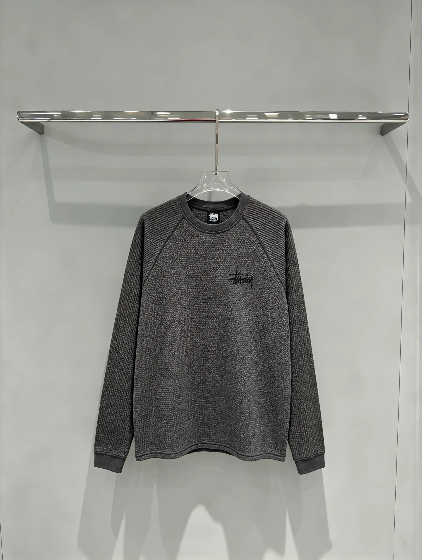Logo-Embroidered Raglan Waffle-Knit Sweatshirt D19520281