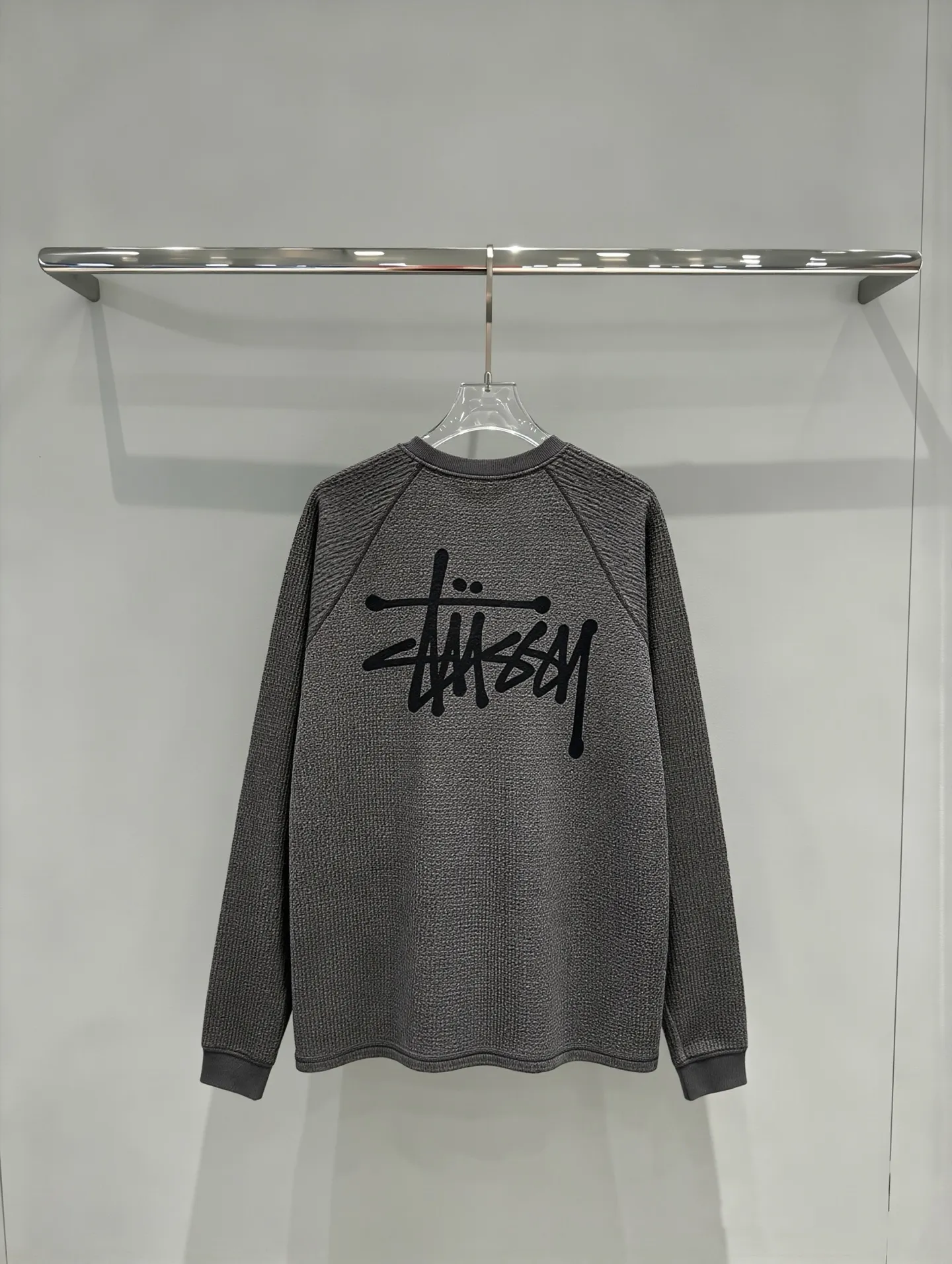 Logo-Embroidered Raglan Waffle-Knit Sweatshirt D19520281 — view 2