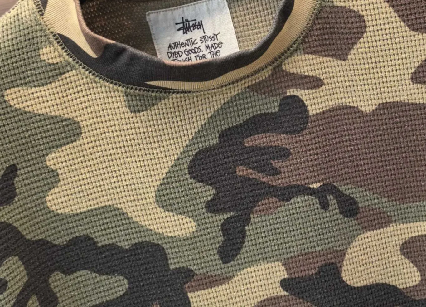 Camo Waffle-Knit Crew-Neck Sweatshirt D20520287 — view 6