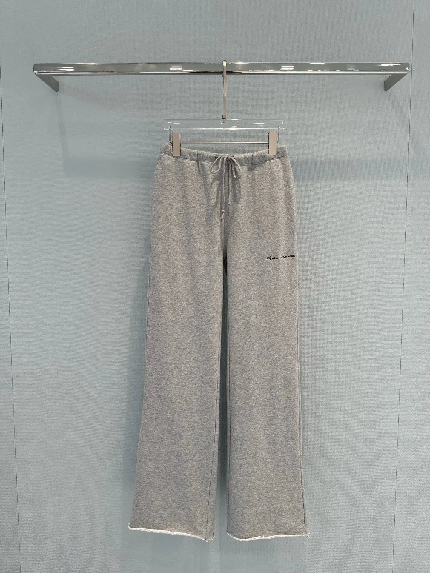 Embroidered Cotton-Blend Wide-Leg Sweatpants D22020290 — view 4