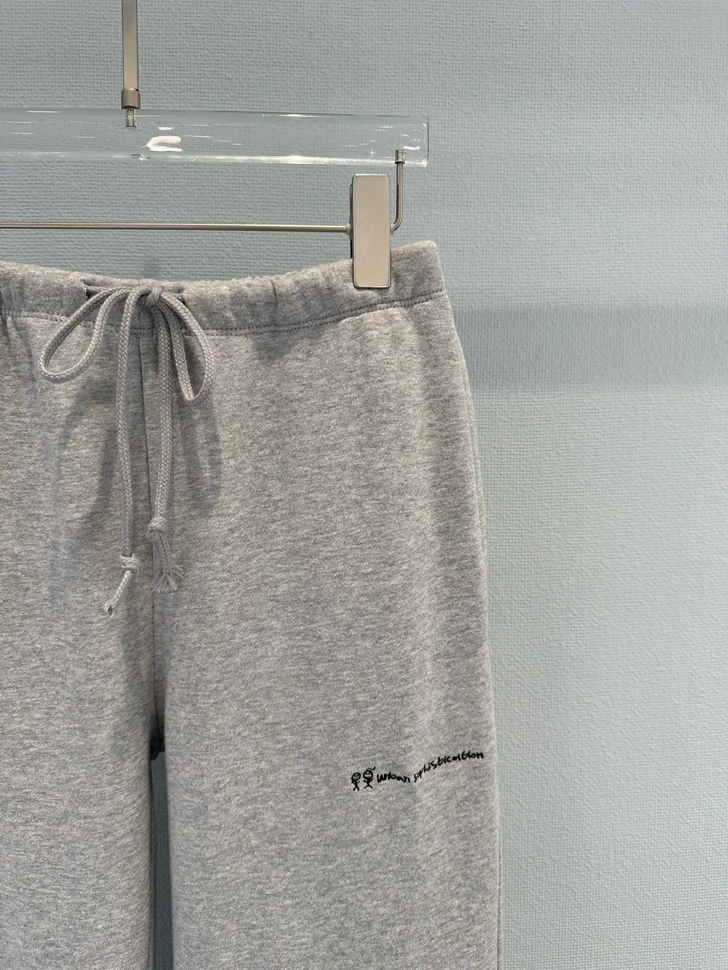 Embroidered Cotton-Blend Wide-Leg Sweatpants D22020290 — view 7