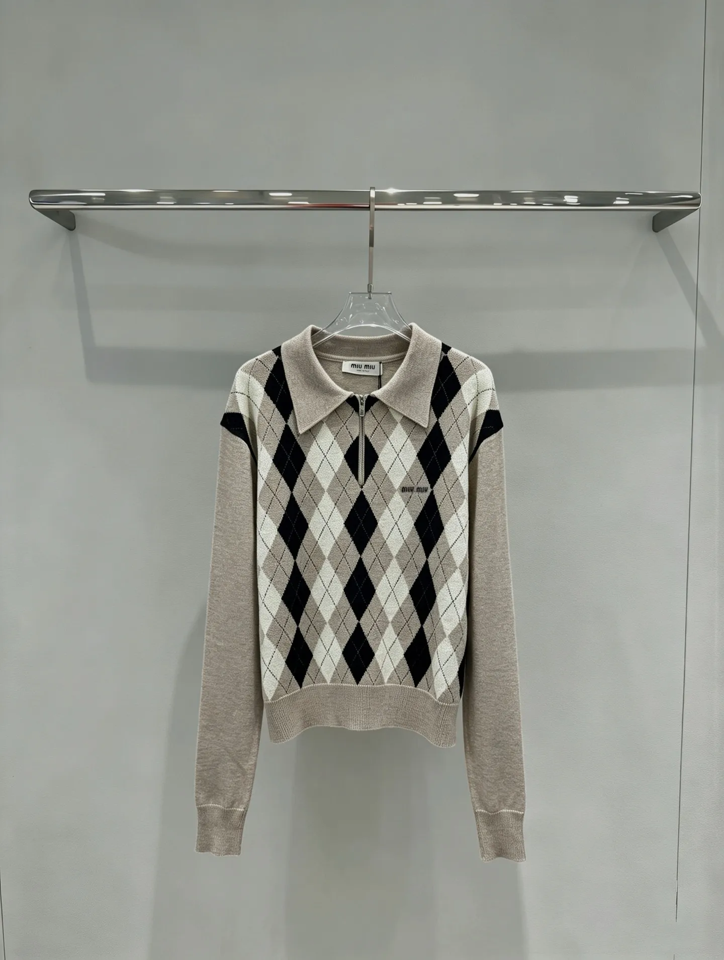 Argyle Wool-Blend Half-Zip Sweater D27520292