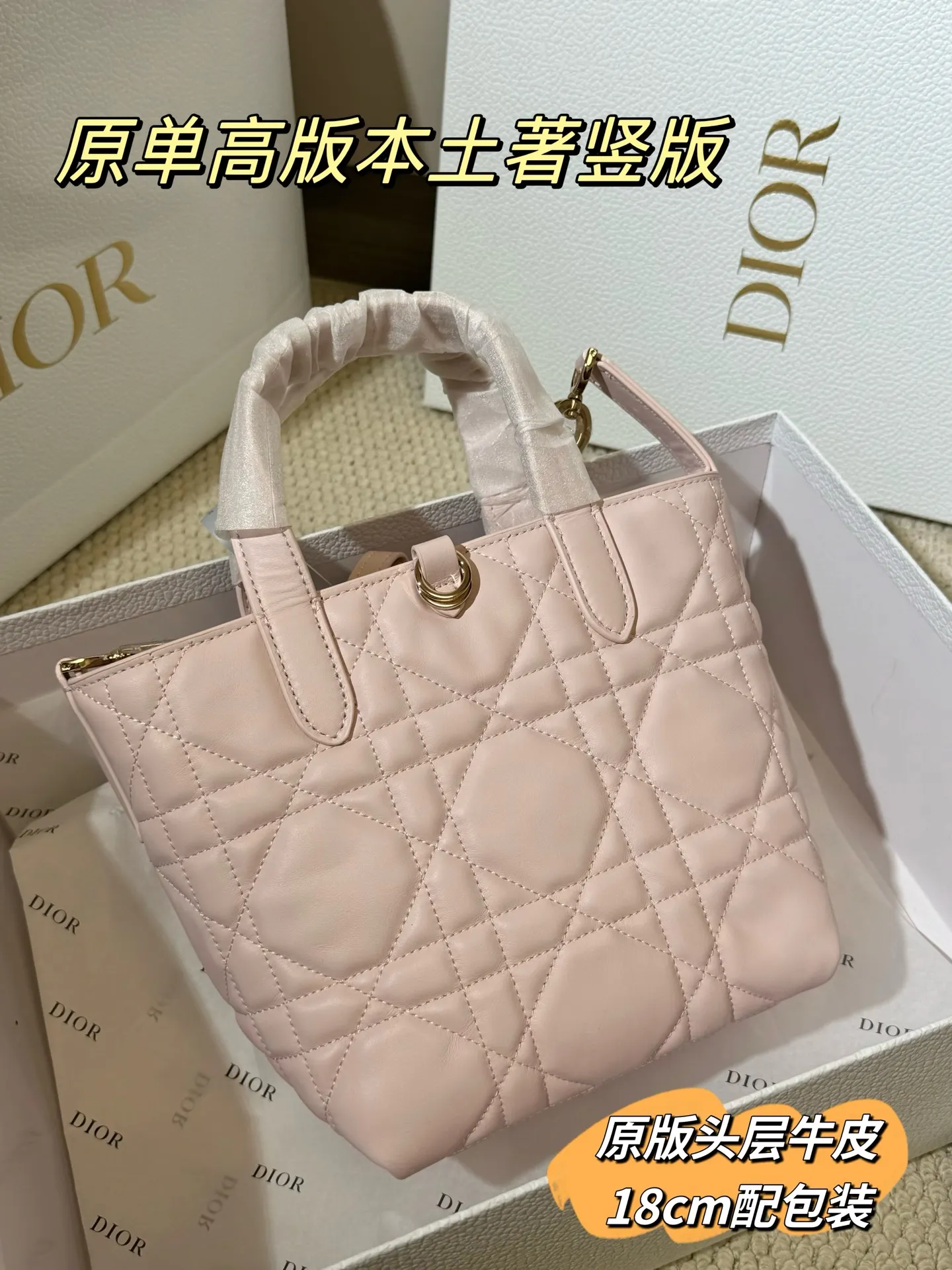 Lady Dior Cannage Quilted Tote Bag D70018559 — view 3