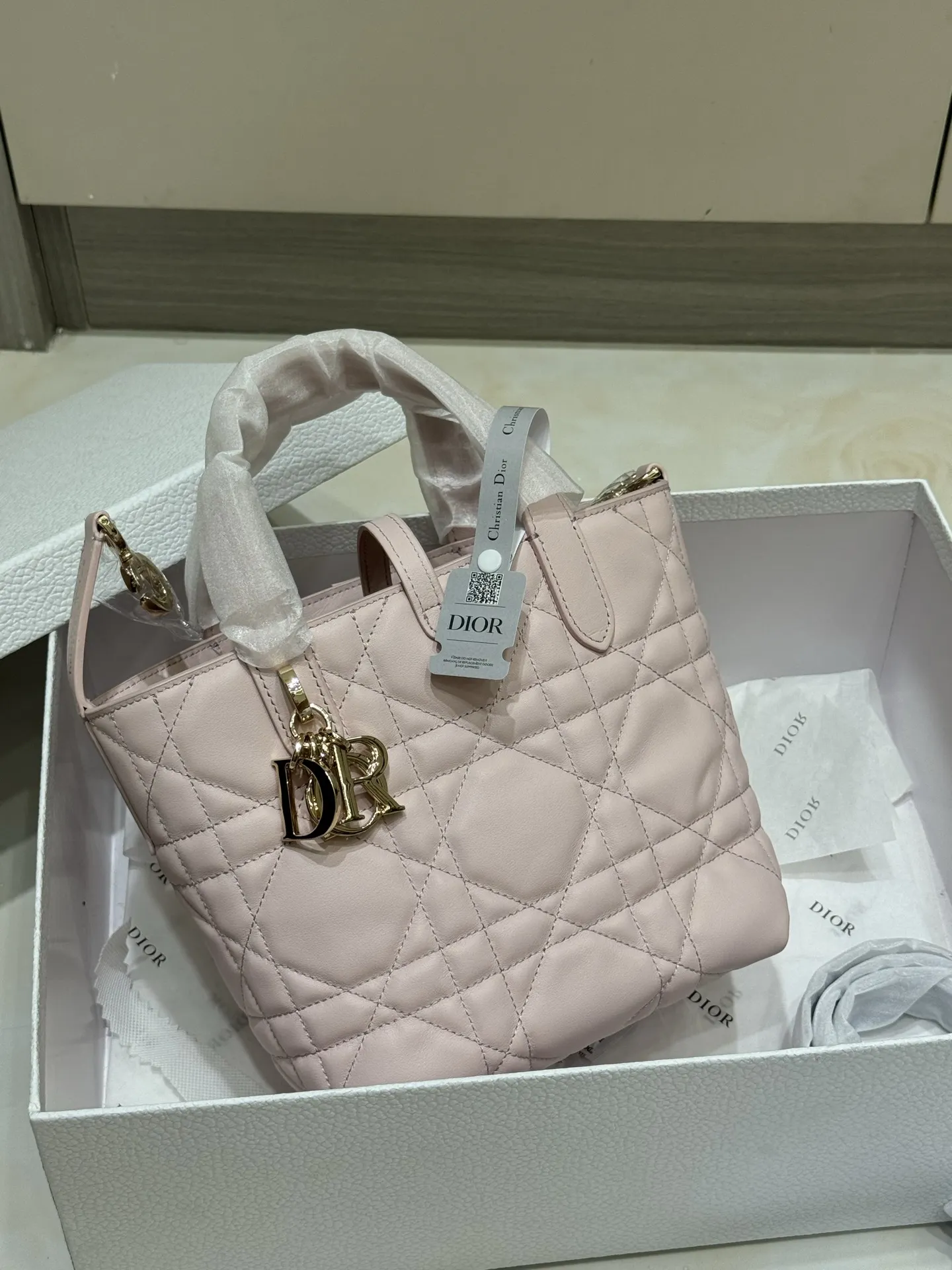 Lady Dior Mini Quilted Top-Handle Bag D70018560