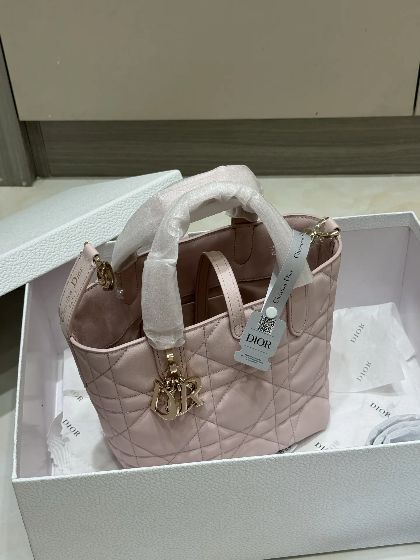 Lady Dior Mini Quilted Top-Handle Bag D70018560 — view 2
