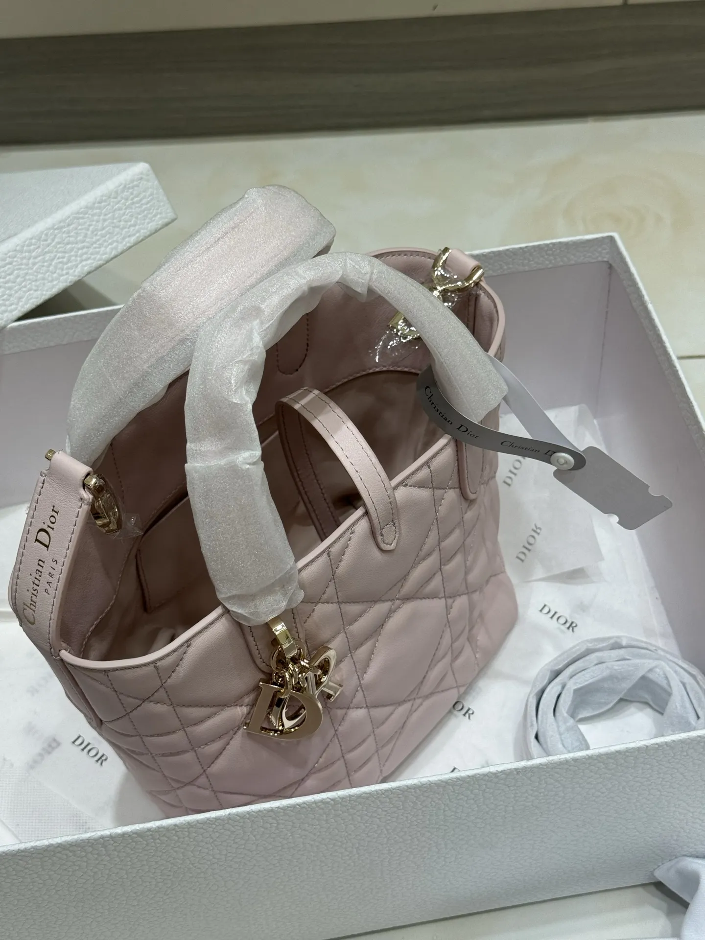 Lady Dior Mini Quilted Top-Handle Bag D70018560 — view 5