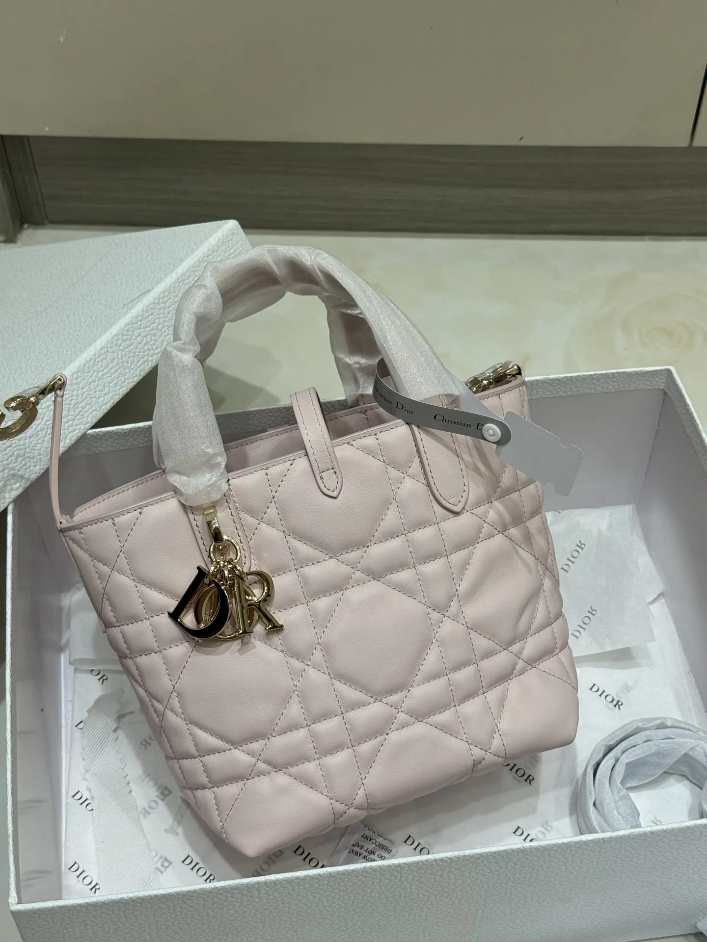 Lady Dior Mini Quilted Top-Handle Bag D70018560 — view 10