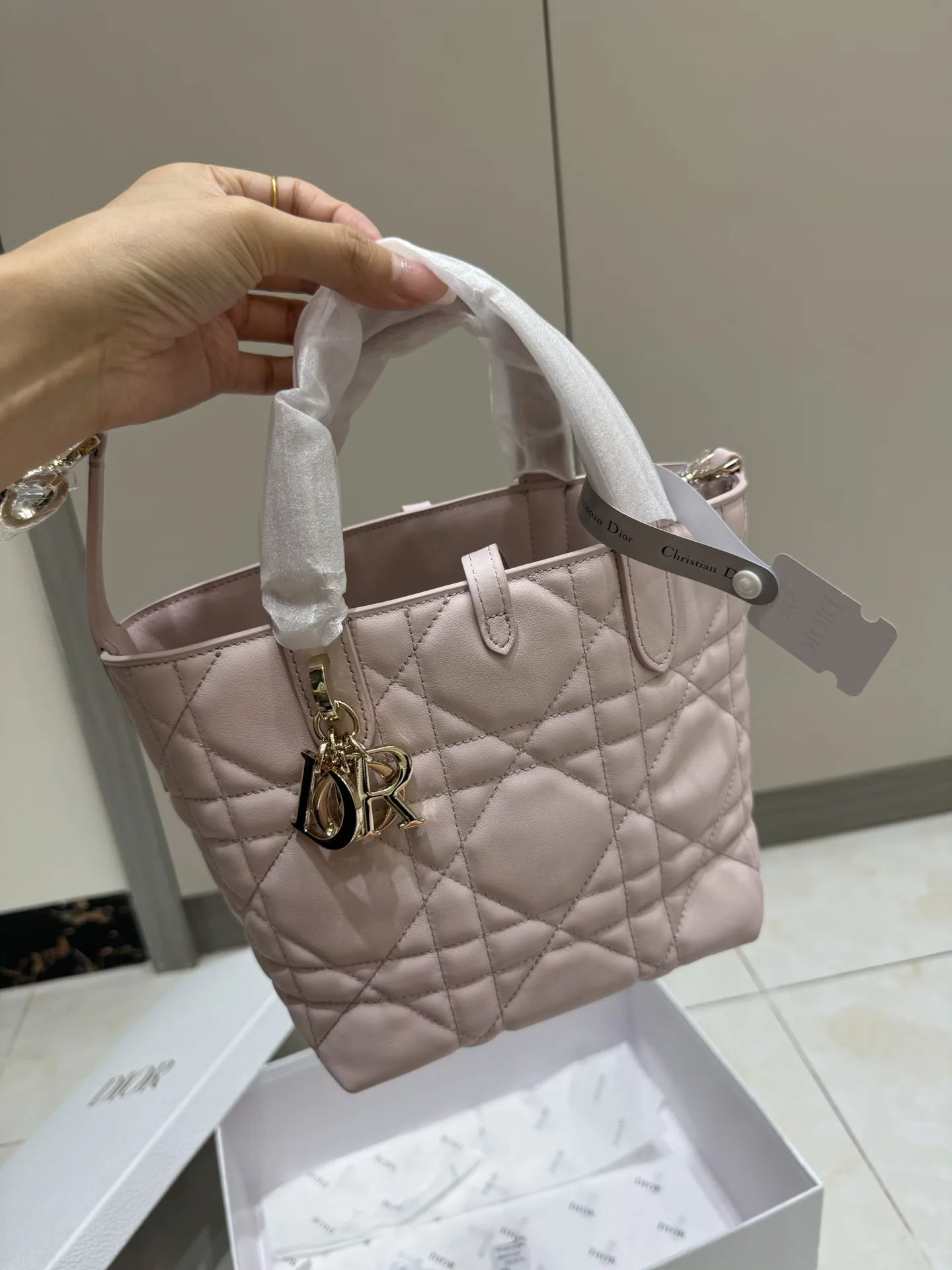 Lady Dior Mini Quilted Top-Handle Bag D70018560 — view 13