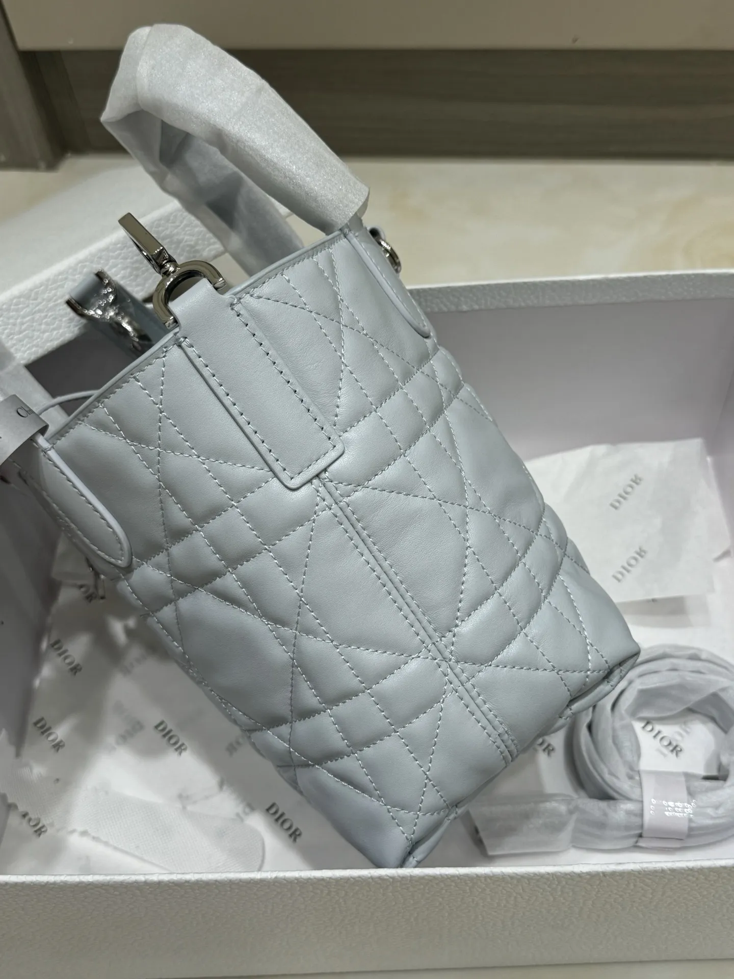Lady Dior Mini Quilted Top-Handle Bag D70018560 — view 16