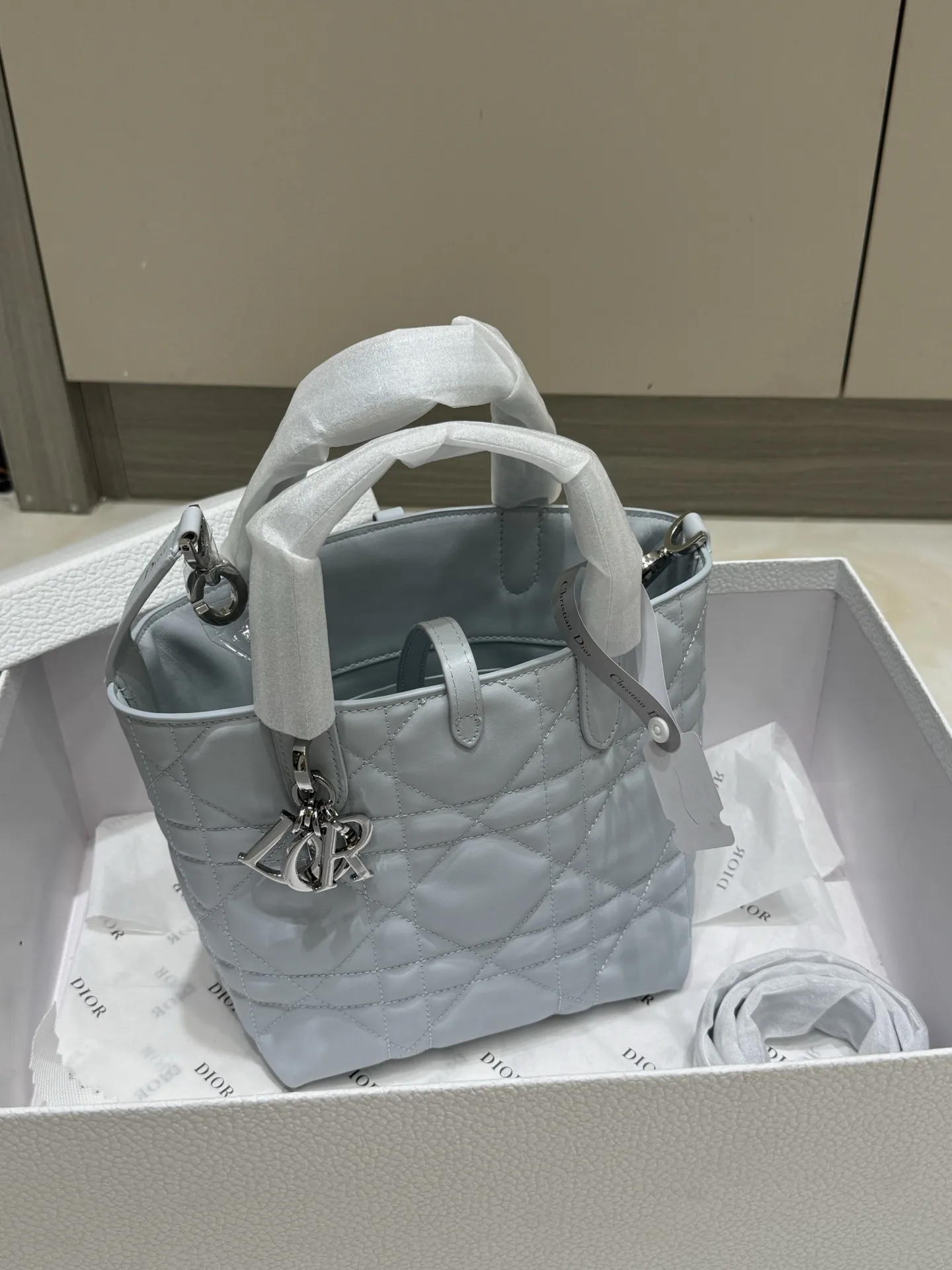 Lady Dior Mini Quilted Top-Handle Bag D70018560 — view 18