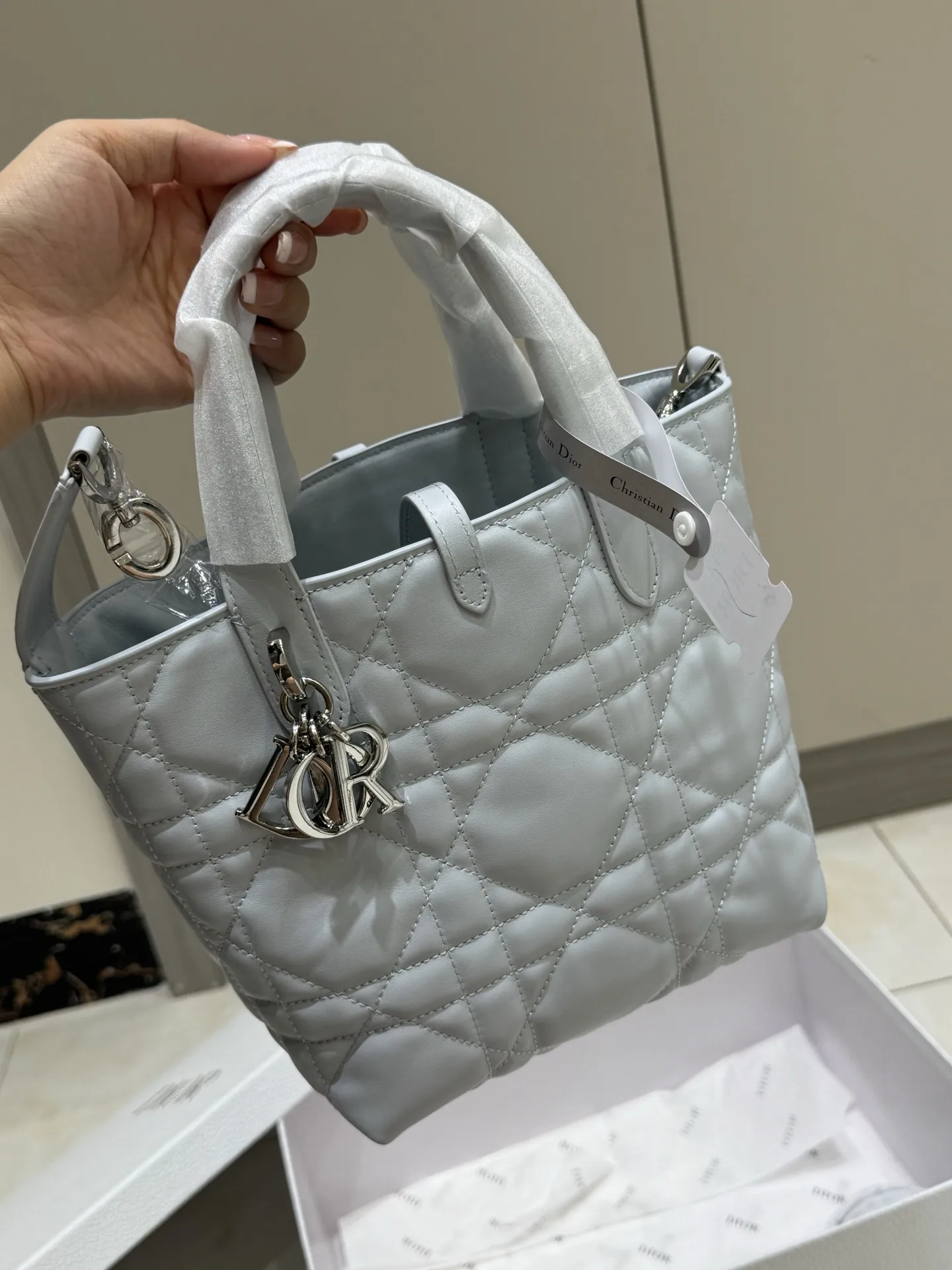 Lady Dior Mini Quilted Top-Handle Bag D70018560 — view 23