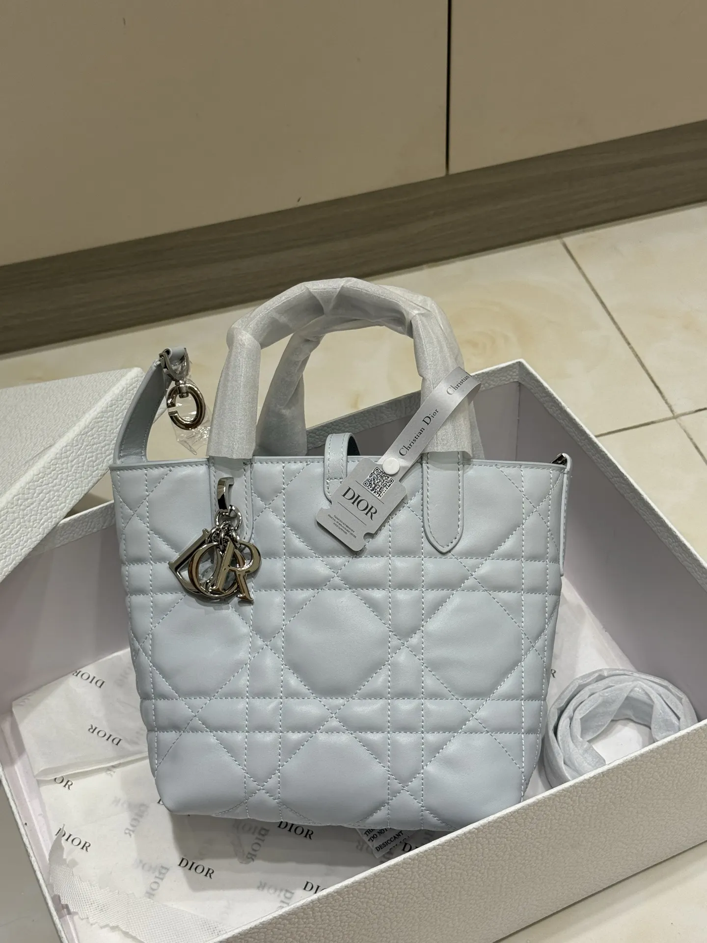 Lady Dior Mini Quilted Top-Handle Bag D70018560 — view 24