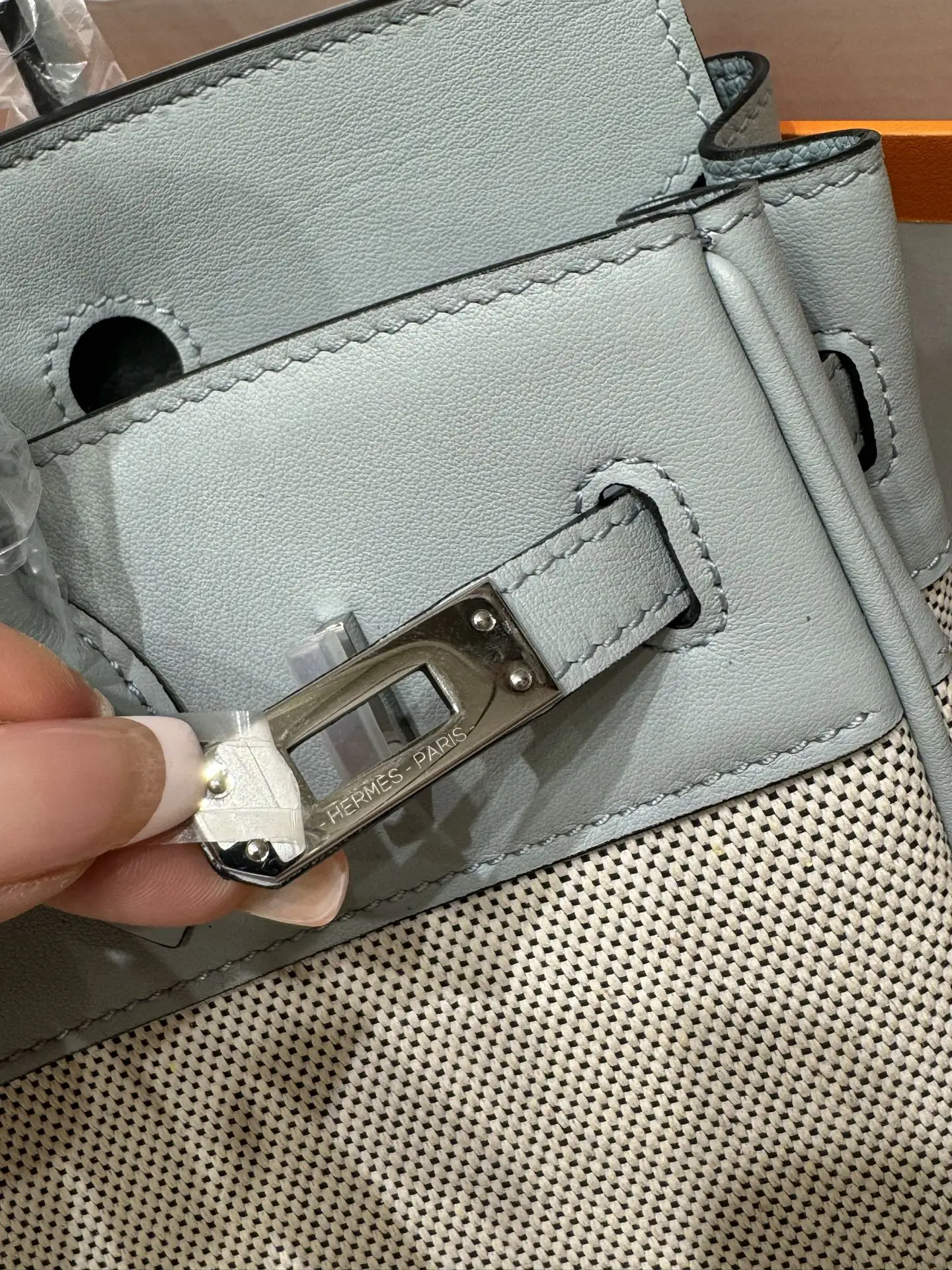 Birkin 25 Canvas & Leather Handbag D59018546 — view 36