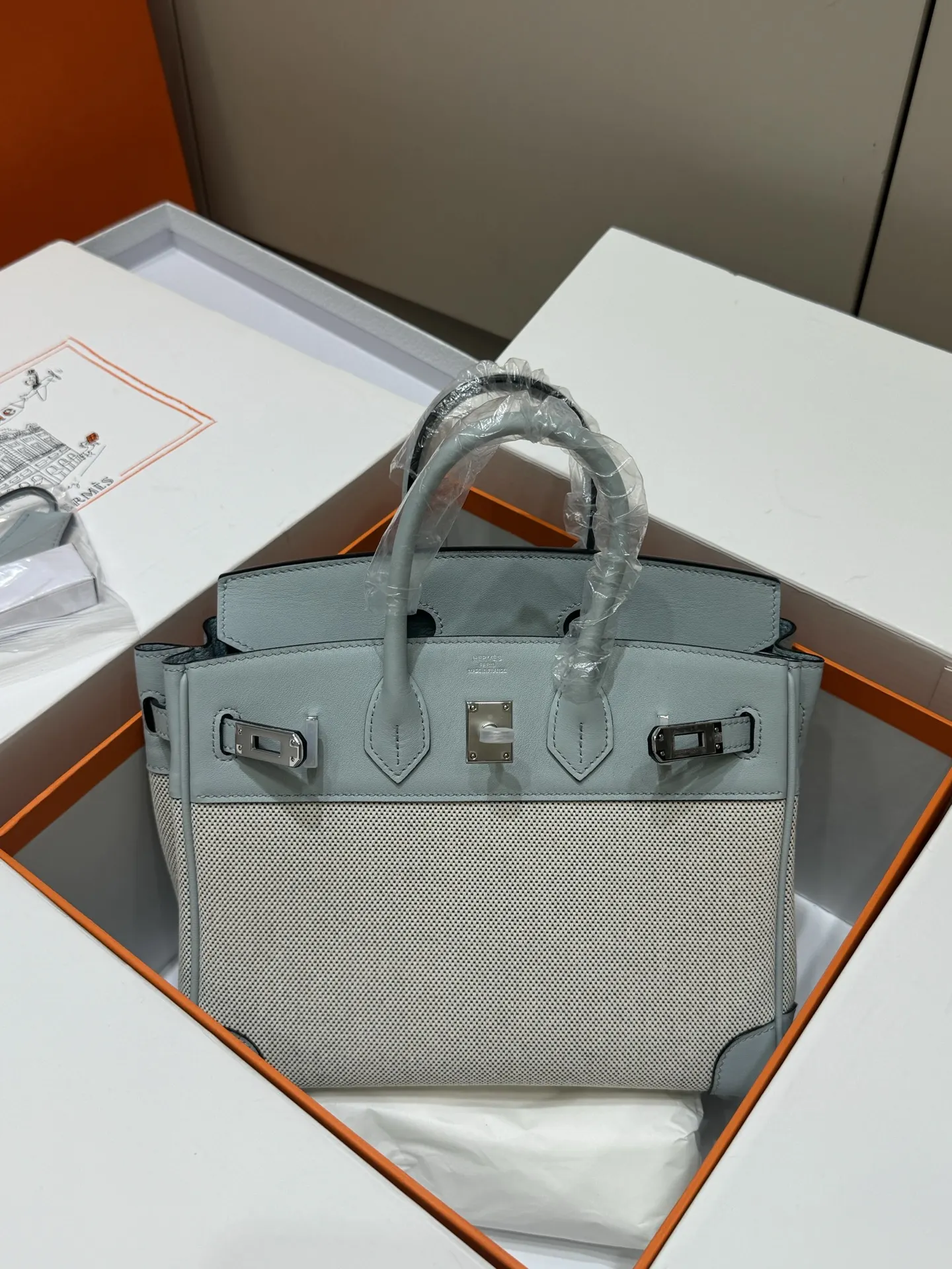 Birkin 25 Canvas & Leather Handbag D59018546 — view 43