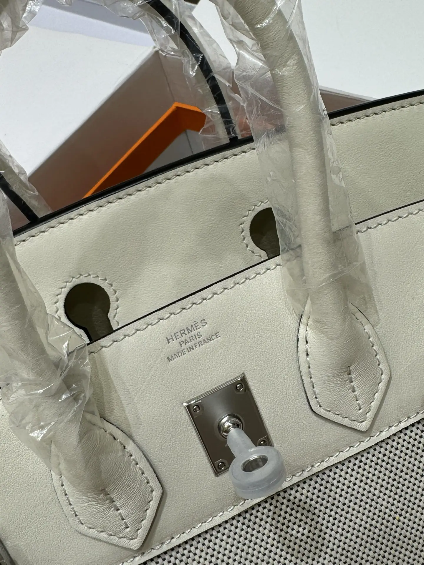 Birkin 25 Canvas & Leather Handbag D59018546 — view 13