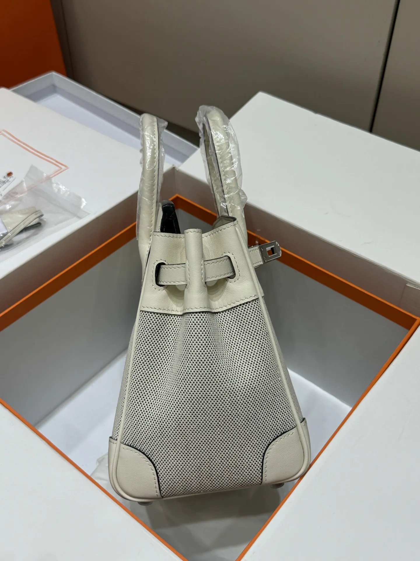 Birkin 25 Canvas & Leather Handbag D59018546 — view 14