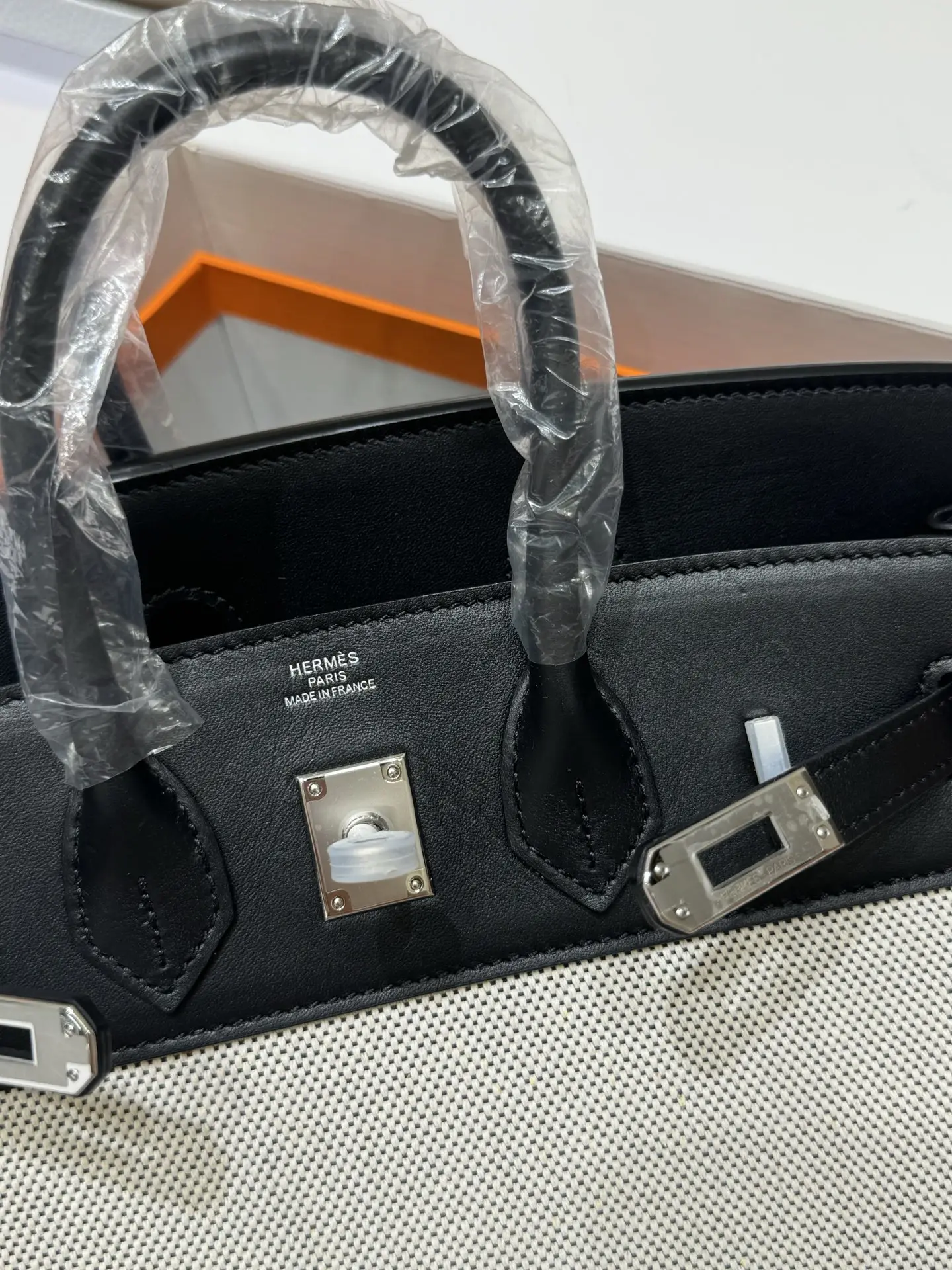 Birkin 25 Canvas & Leather Handbag D59018546 — view 26
