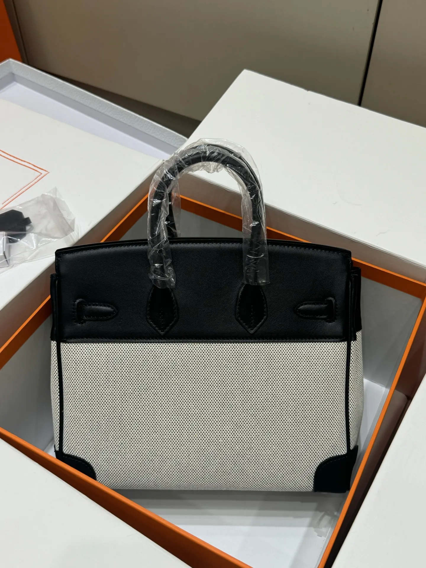Birkin 25 Canvas & Leather Handbag D59018546 — view 30