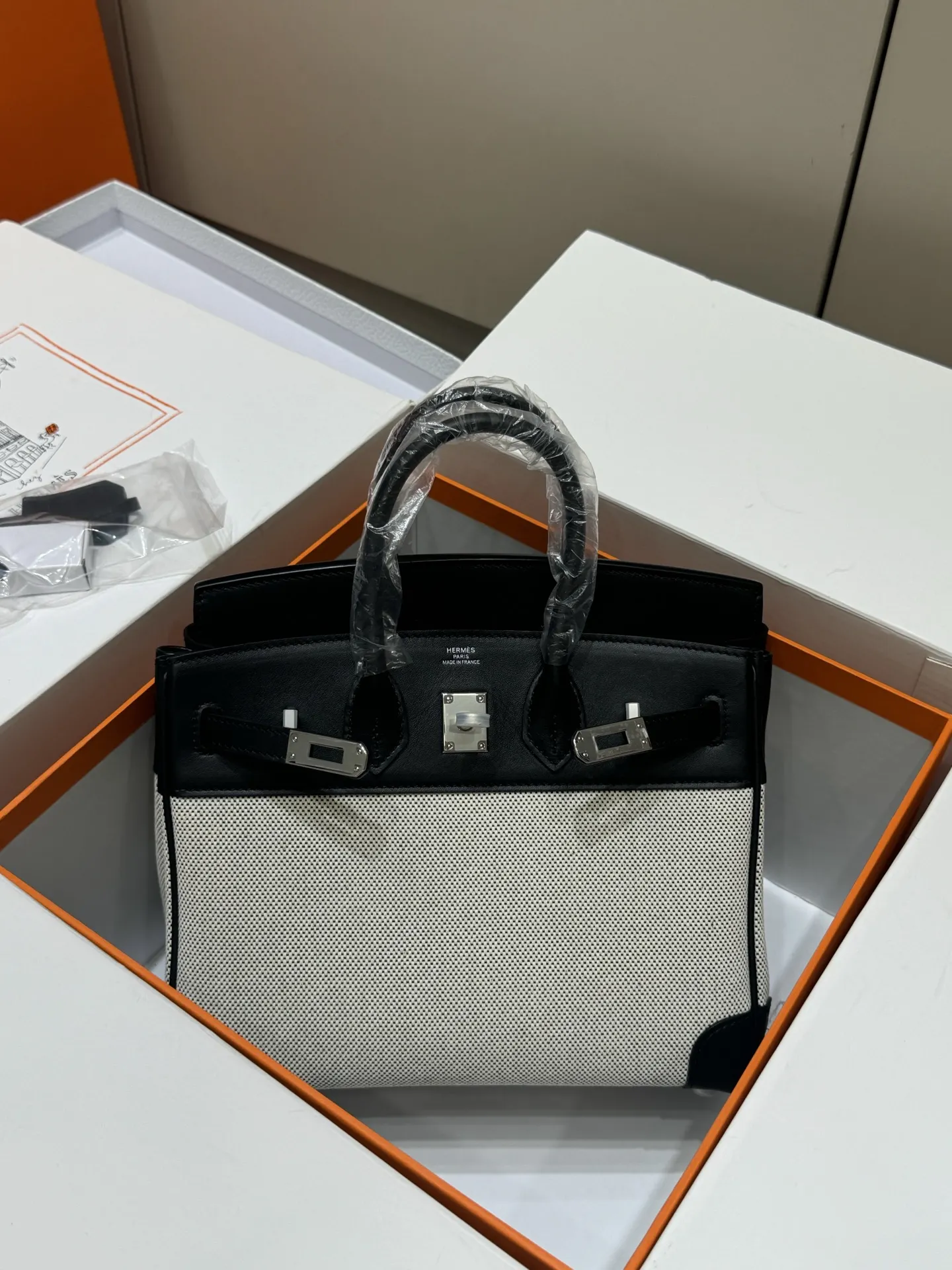 Birkin 25 Canvas & Leather Handbag D59018546 — view 34